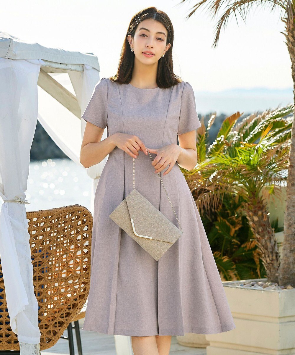 Tiaclasse 【洗える】ダブルラインフレアワンピース 