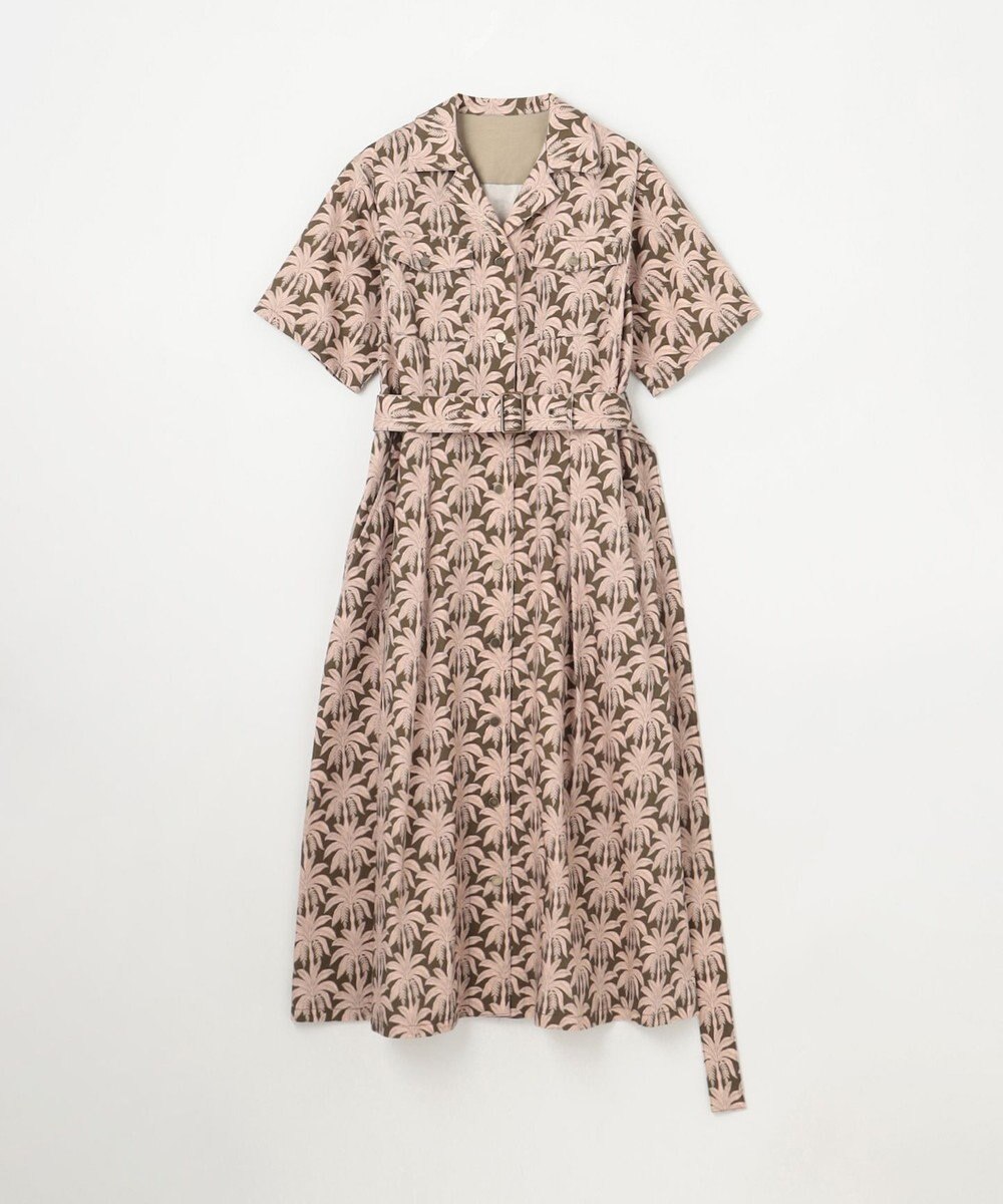 GRACE CONTINENTAL パームモチーフシャツワンピース 