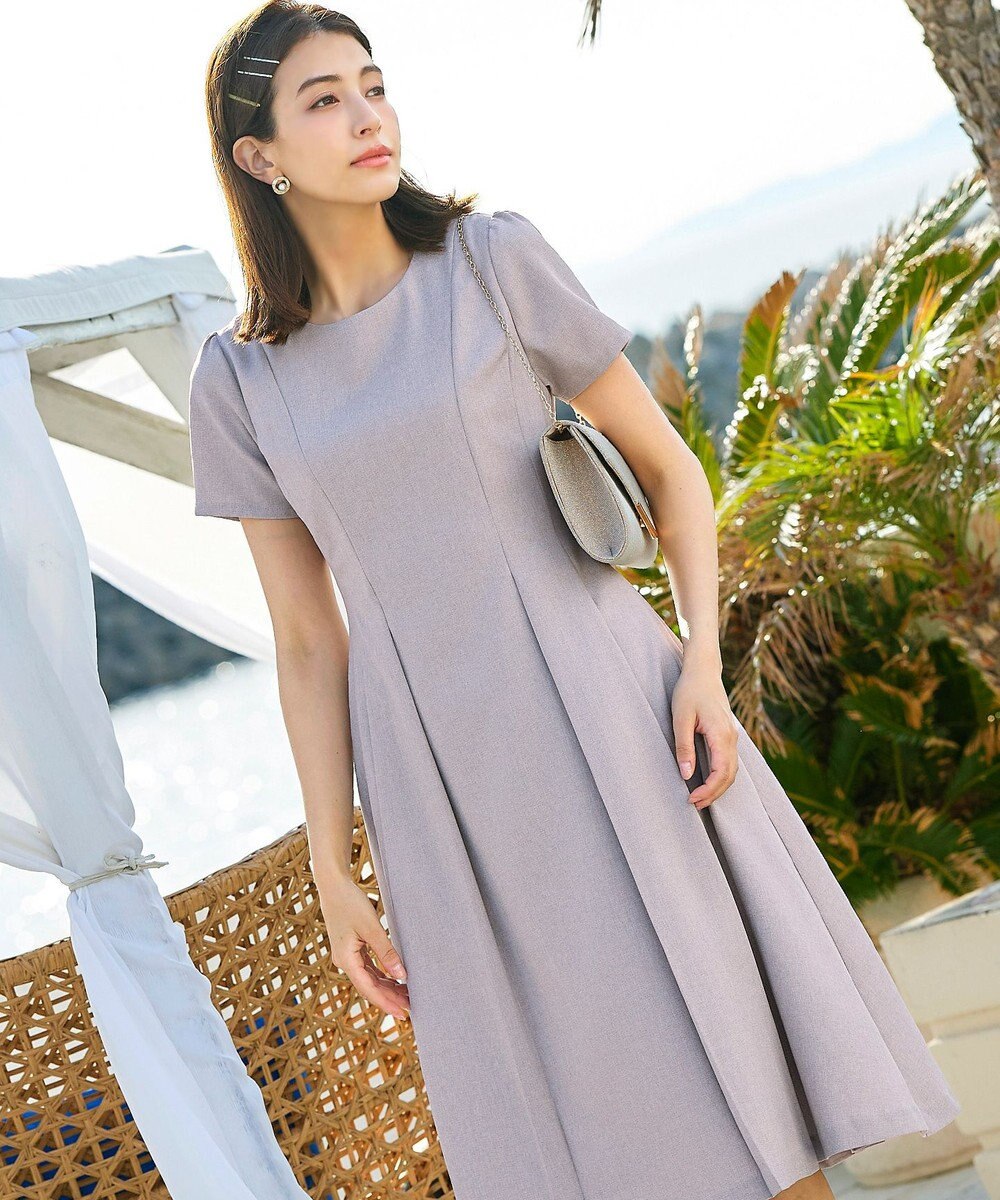 Tiaclasse L 【洗える】ダブルラインフレアワンピース 