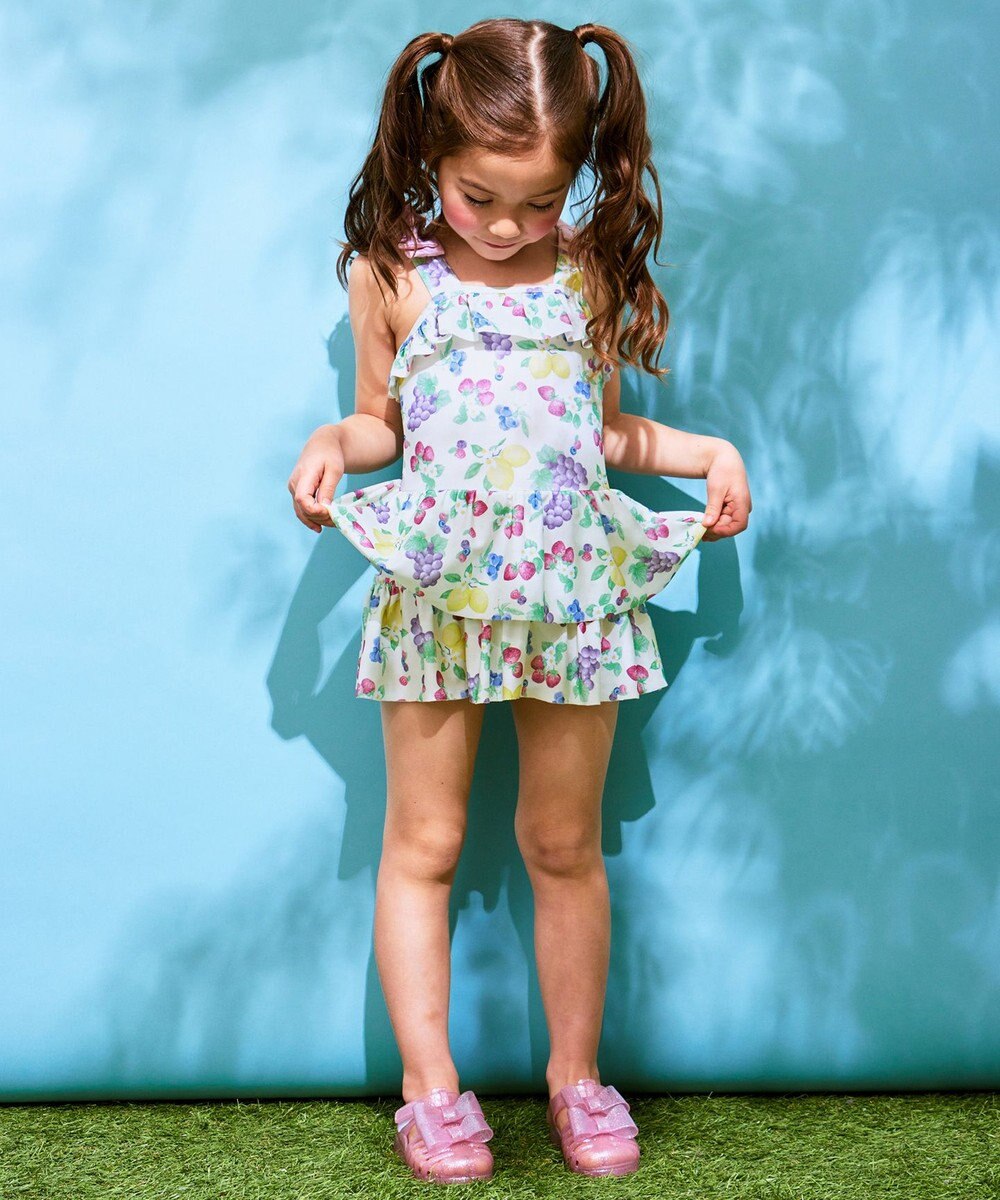 ANY KIDS 総柄 フリル ワンピース 水着 