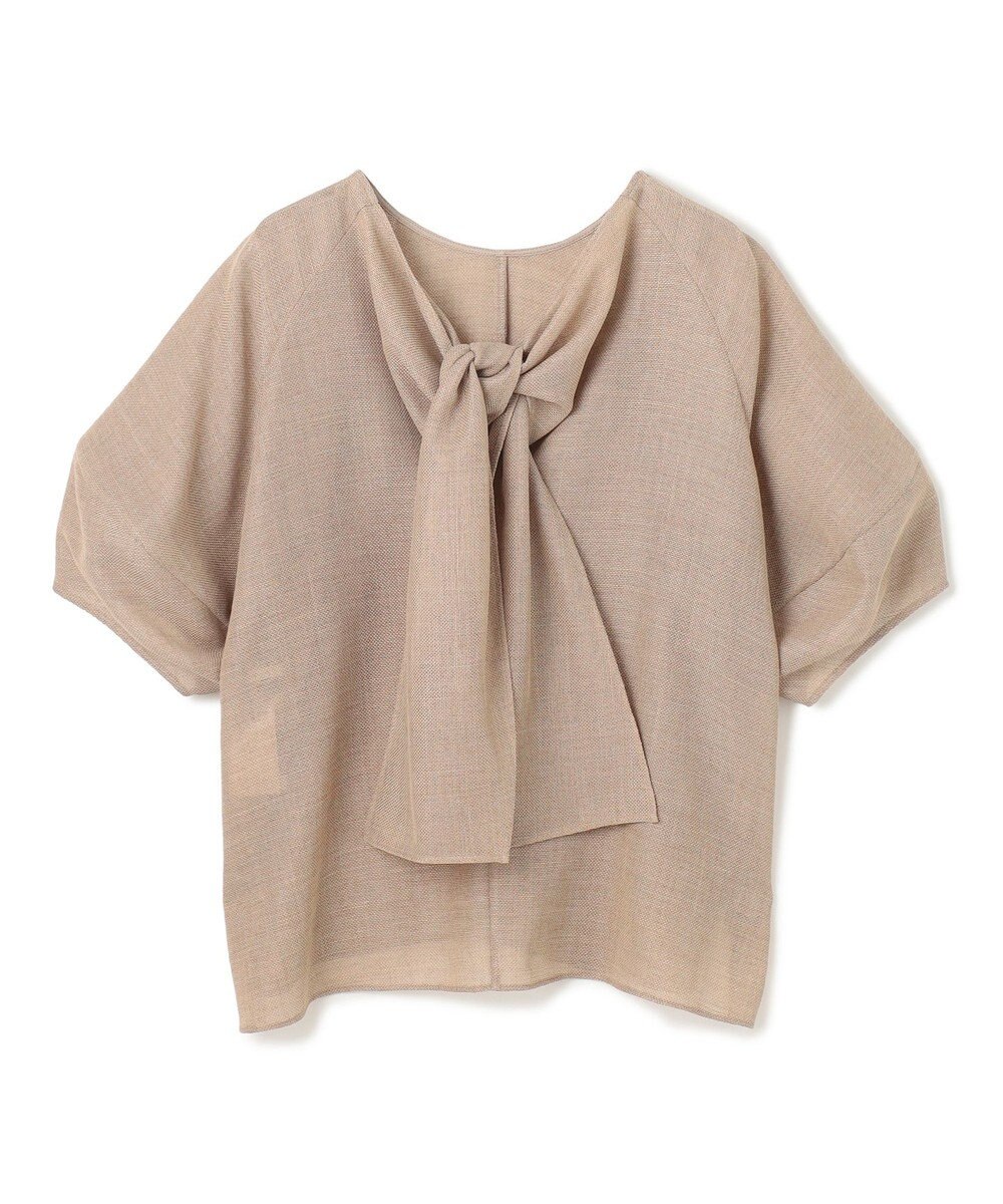 BEIGE， 【洗える・吸水速乾・防シワ】LIATRIS / バックリボンハーフスリーブブラウス 