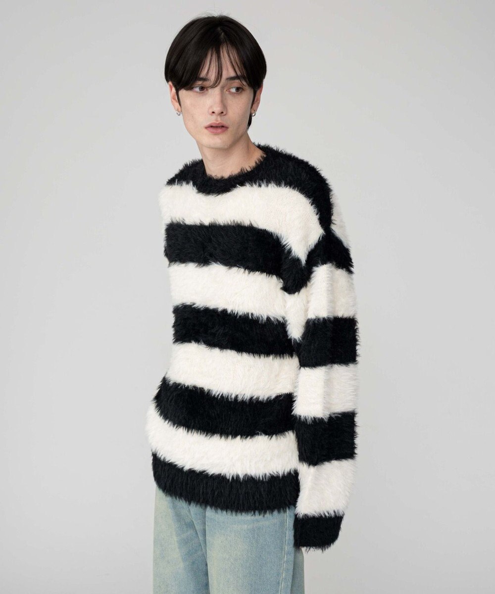 WEGO 【2025秋冬新作/ユニセックス着用ITEM/MLサイズ展開】フェザーニットプルオーバー 