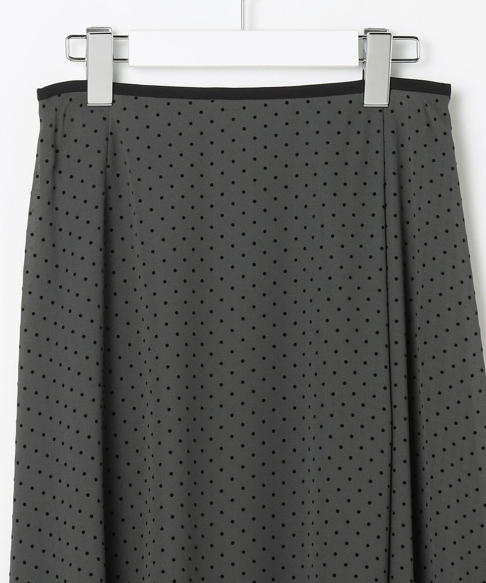J.PRESS LADIES 【洗える】ドットフロッキープリント フレア スカート 