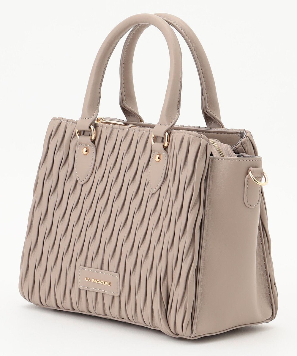 LA BAGAGERIE ランダムプリーツ2WAYハンドバッグ 