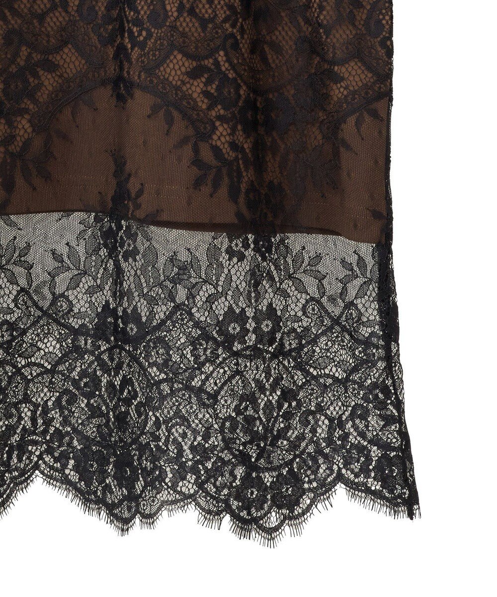 Green Parks フレンチスリーブ裾レースロゴチュニック 