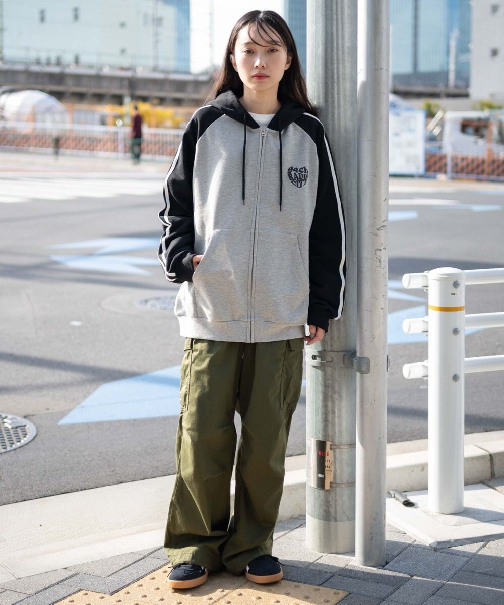 WEGO 【ユニセックス着用ITEM】ラグラングラフィックZIPパーカー 