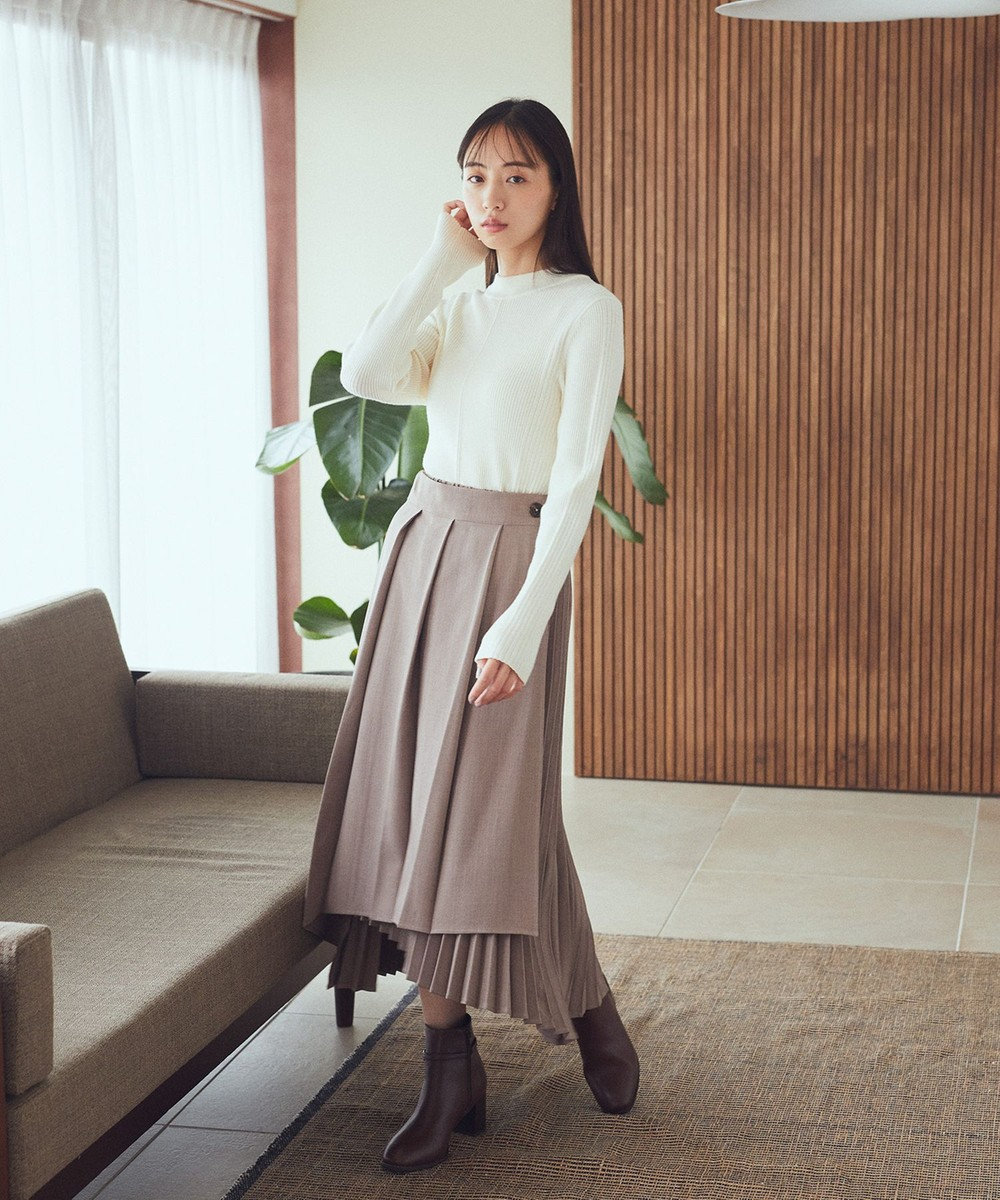 earth music&ecology ミックスプリーツスカート 