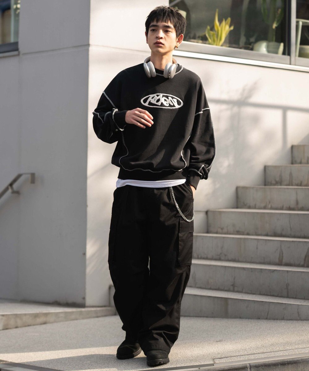 WEGO 【ユニセックス着用ITEM】ショートカラーステッチサガラロゴプルオーバー 