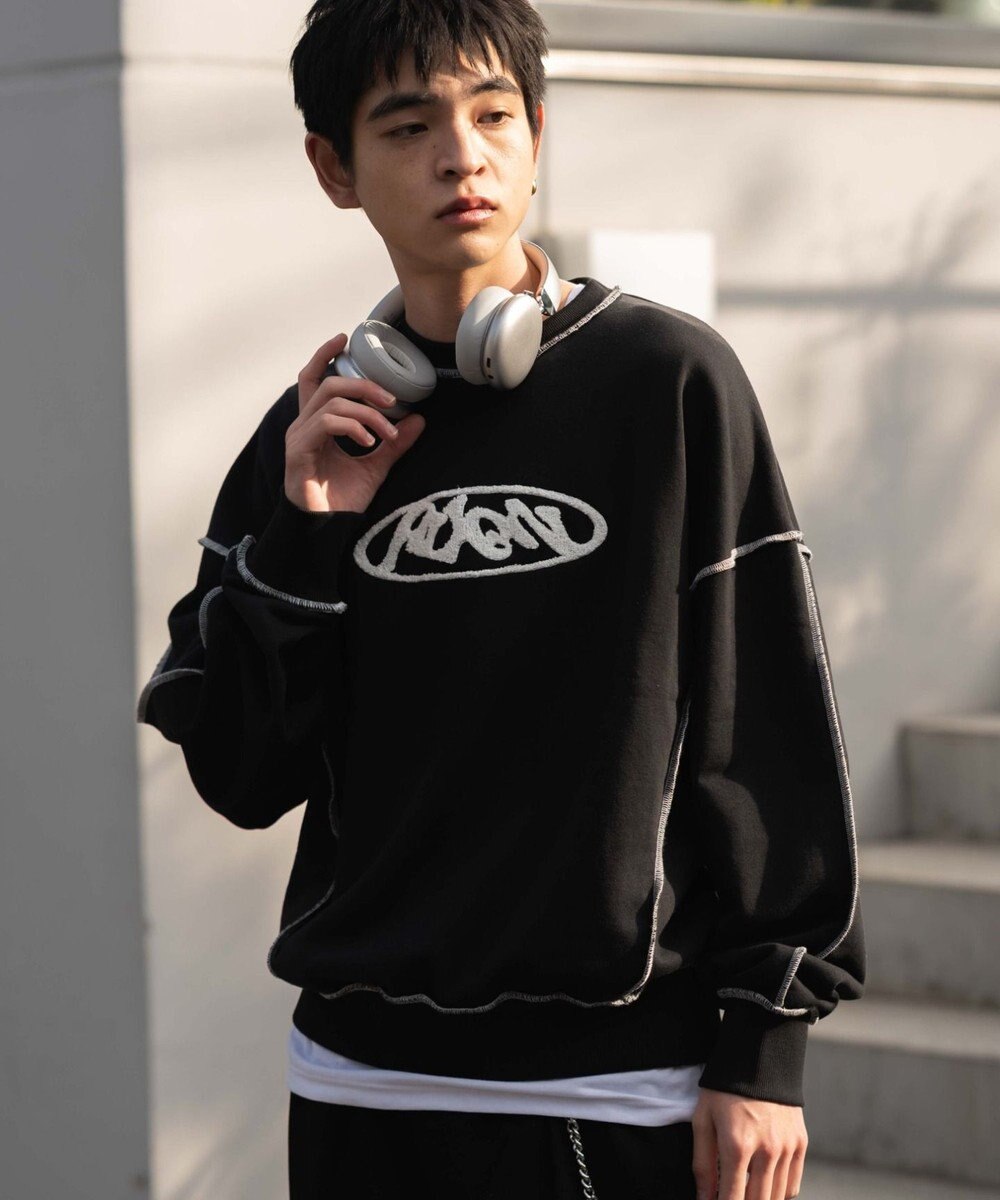 WEGO 【ユニセックス着用ITEM】ショートカラーステッチサガラロゴプルオーバー 