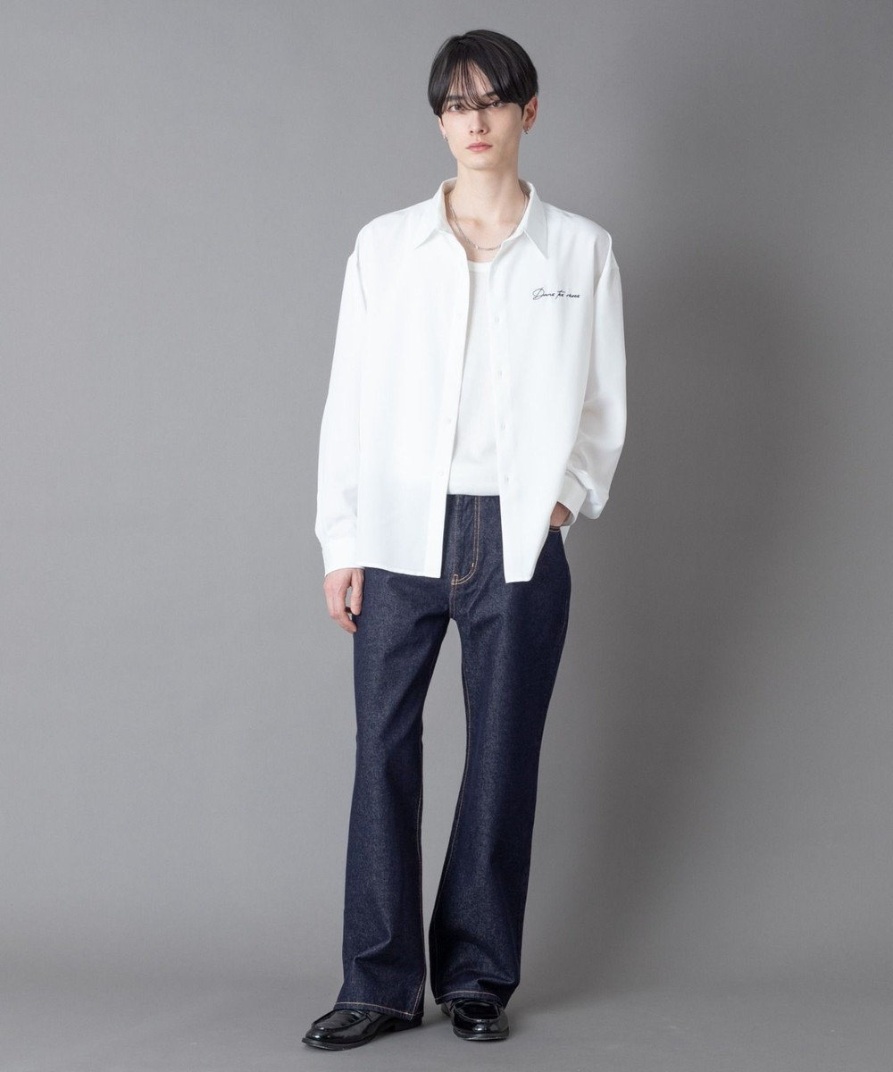 WEGO ワンポイントルーズシャツ（LS） 