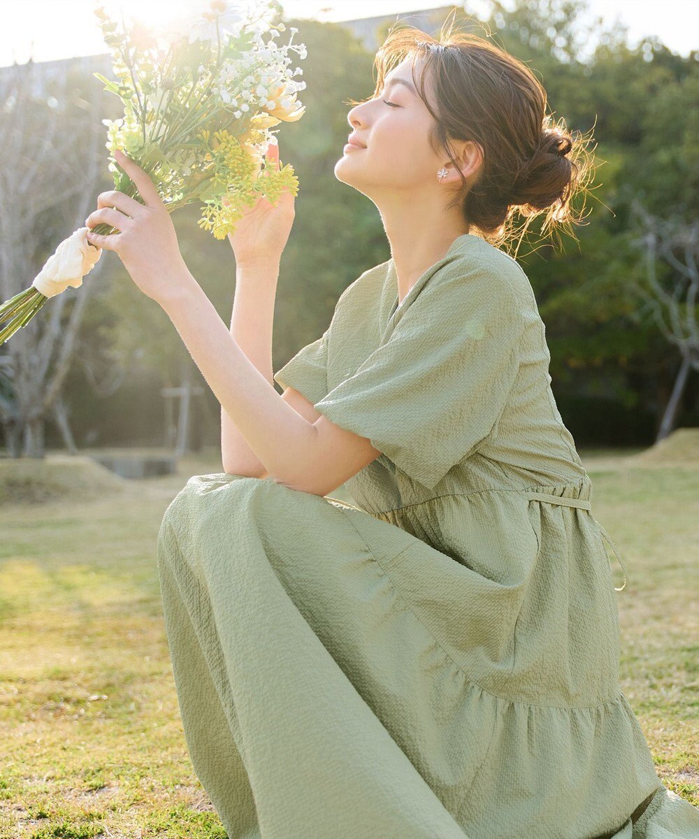 Tiaclasse リップルティアードワンピース 