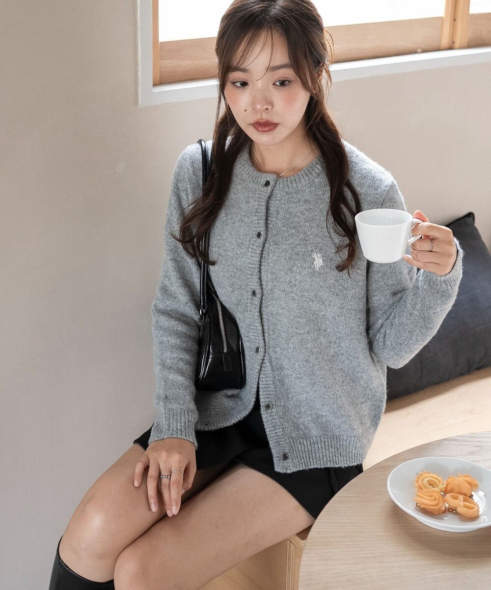 WEGO 【WEB限定/25年秋冬新作】別注USPOLO微起毛カーデ 