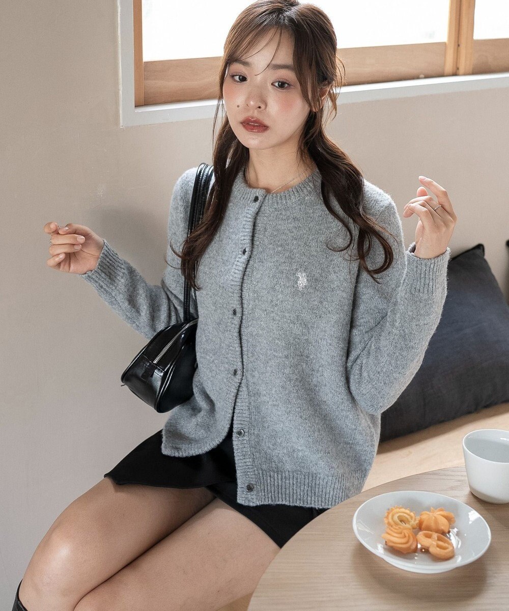 WEGO 【WEB限定/25年秋冬新作】別注USPOLO微起毛カーデ 