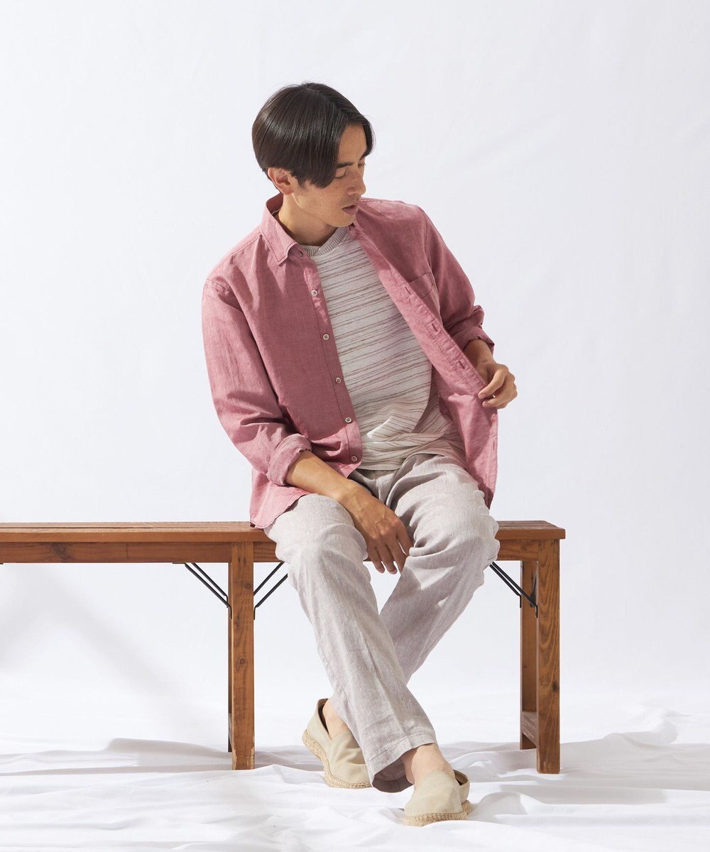 JOSEPH ABBOUD 【オーガニックコットン】リヨセルリネン シャツ 