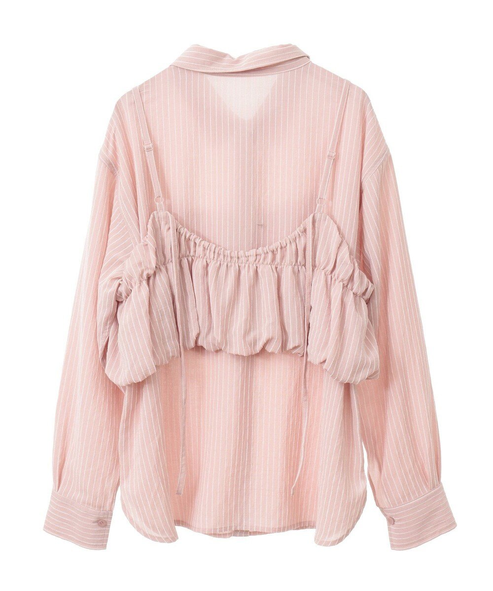 earth music&ecology ＳＥＴ２点起毛ストライプシャツ＋バルーンビスチェ 