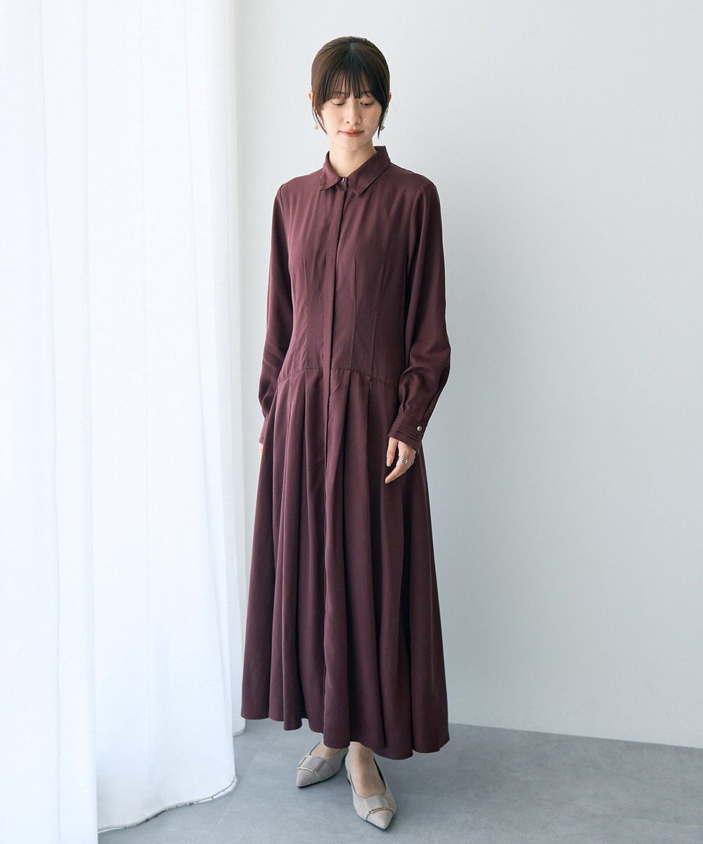 YECCA VECCA タックデザインシャツワンピース 