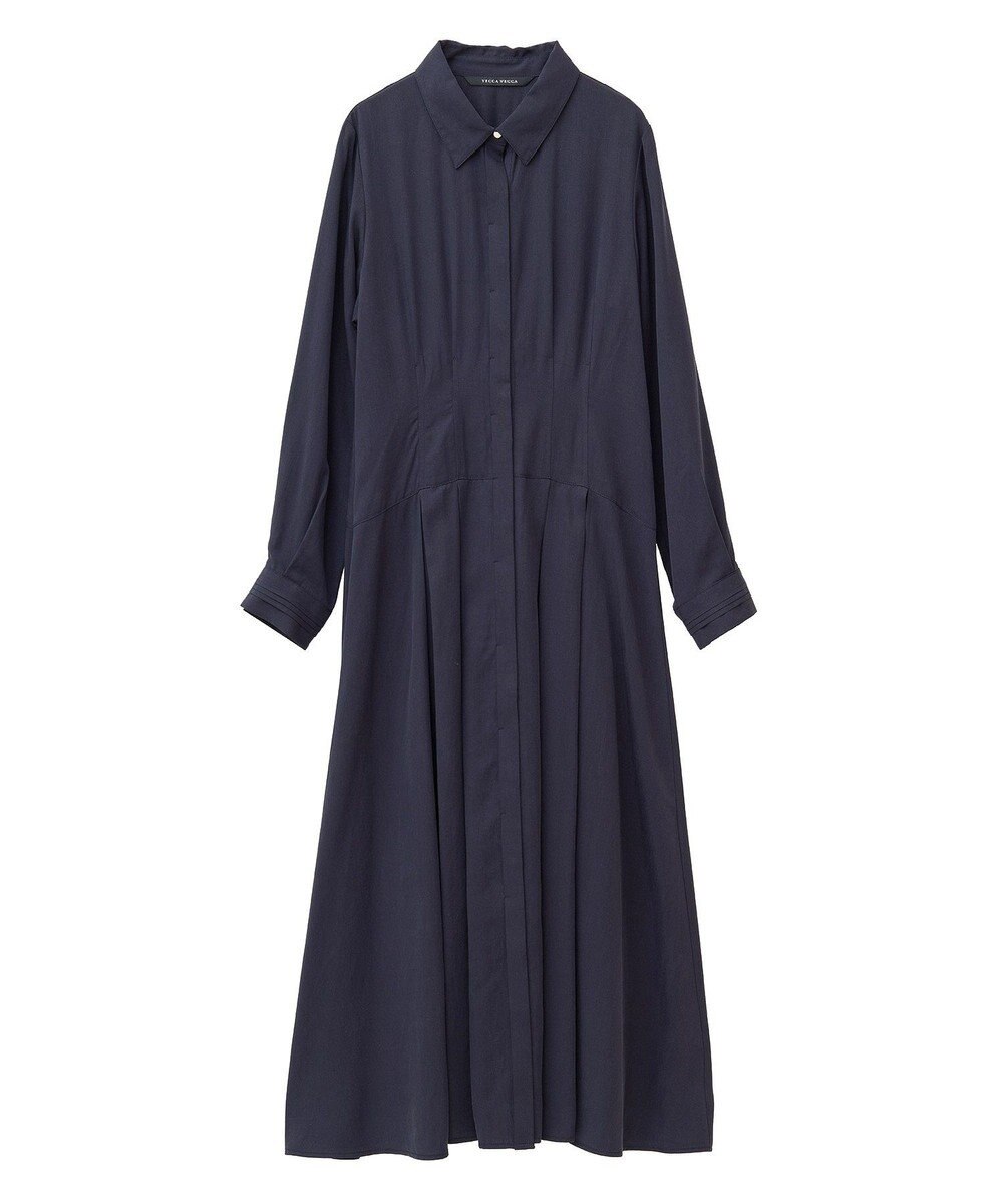 YECCA VECCA タックデザインシャツワンピース 