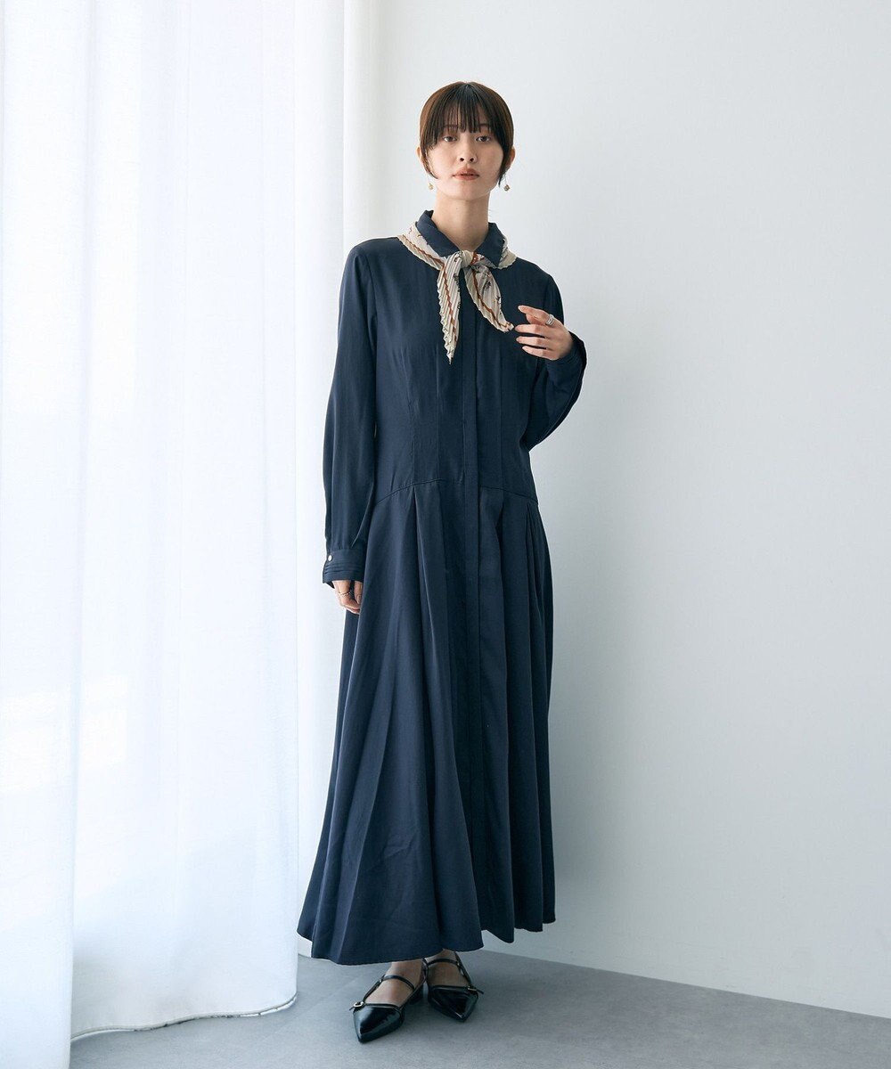 YECCA VECCA タックデザインシャツワンピース 