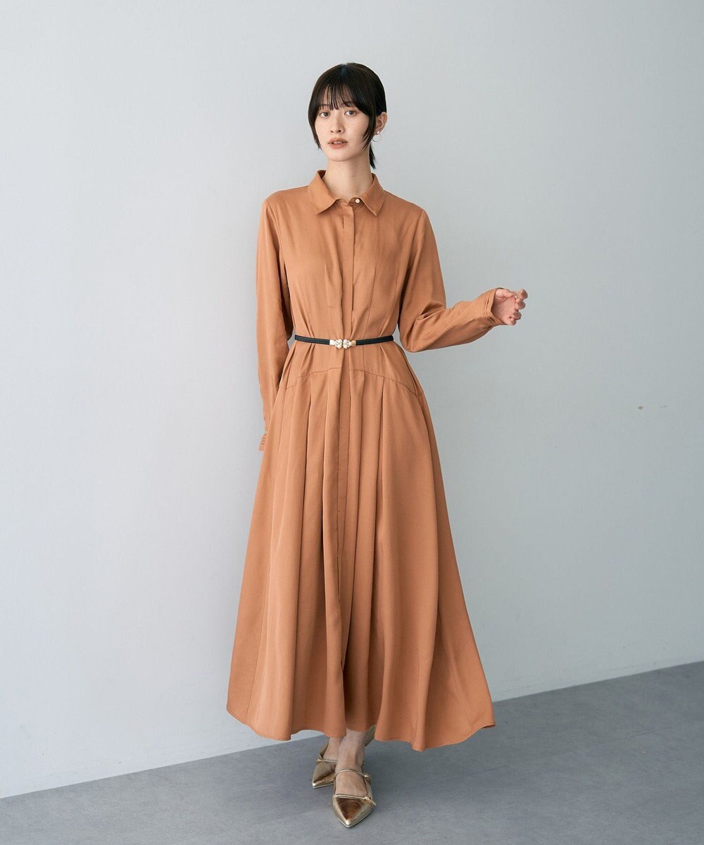 YECCA VECCA タックデザインシャツワンピース 