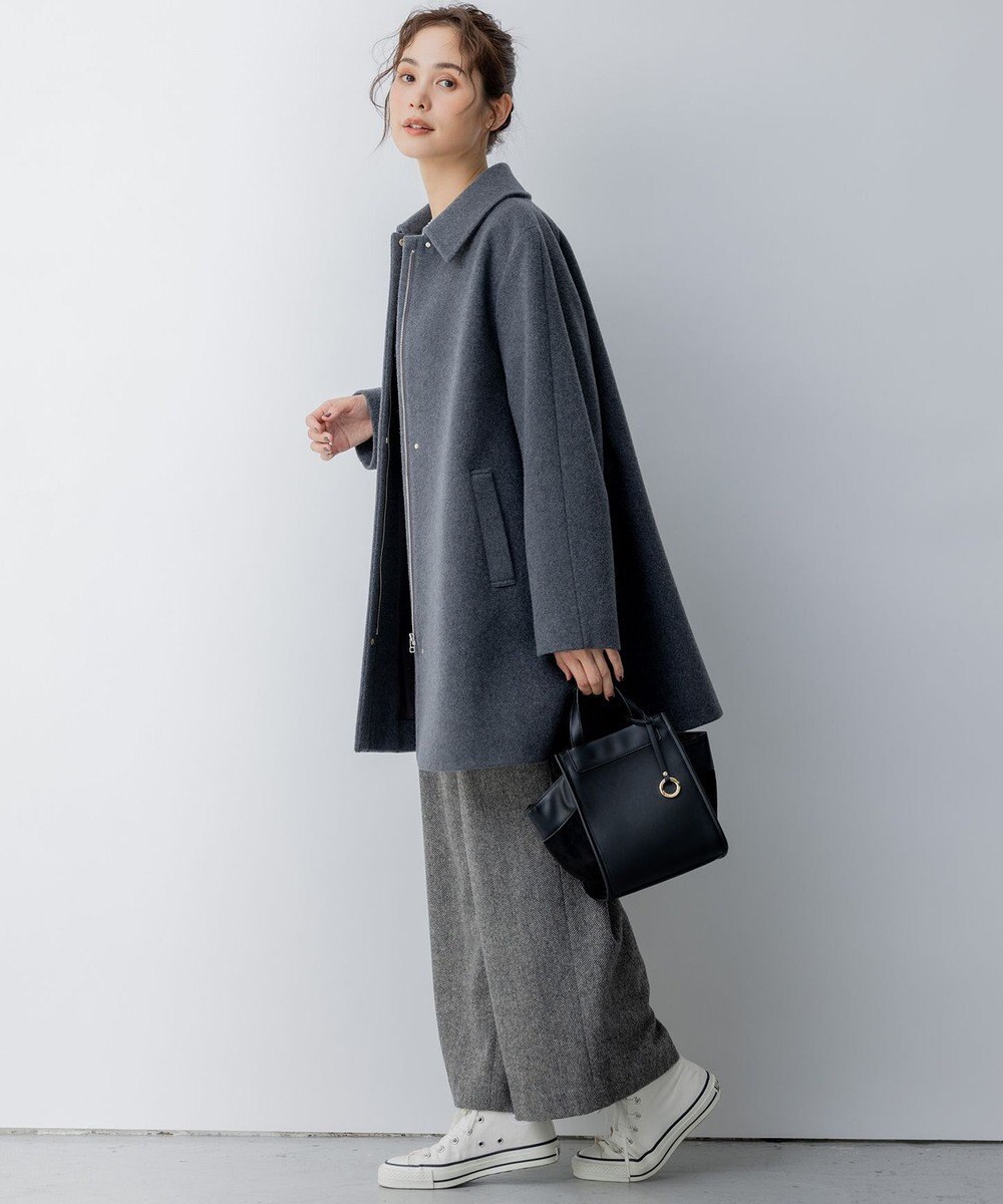 組曲 ショートビーバー ステンカラー コート 