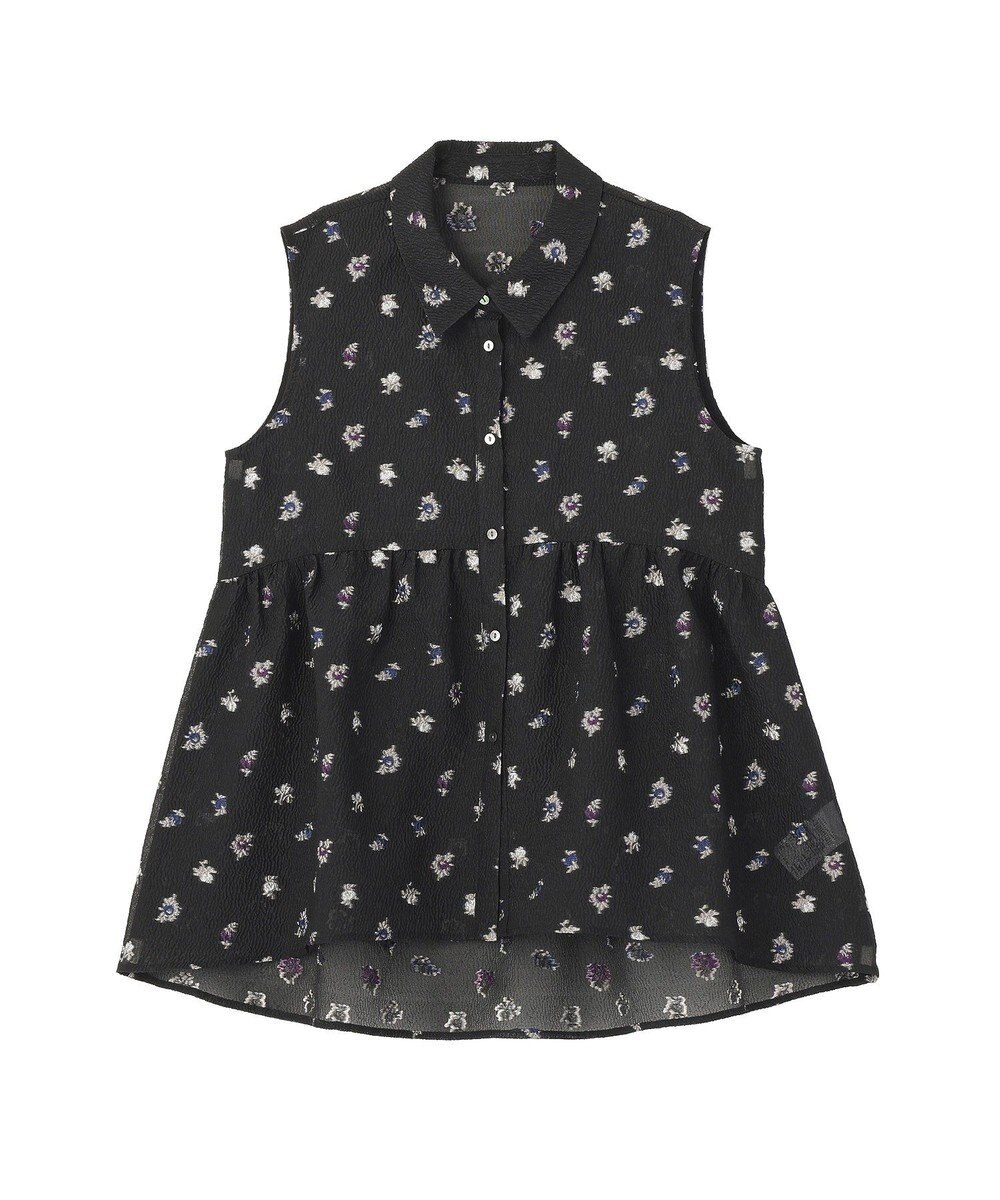 YECCA VECCA シアージャガードペプラムブラウス 