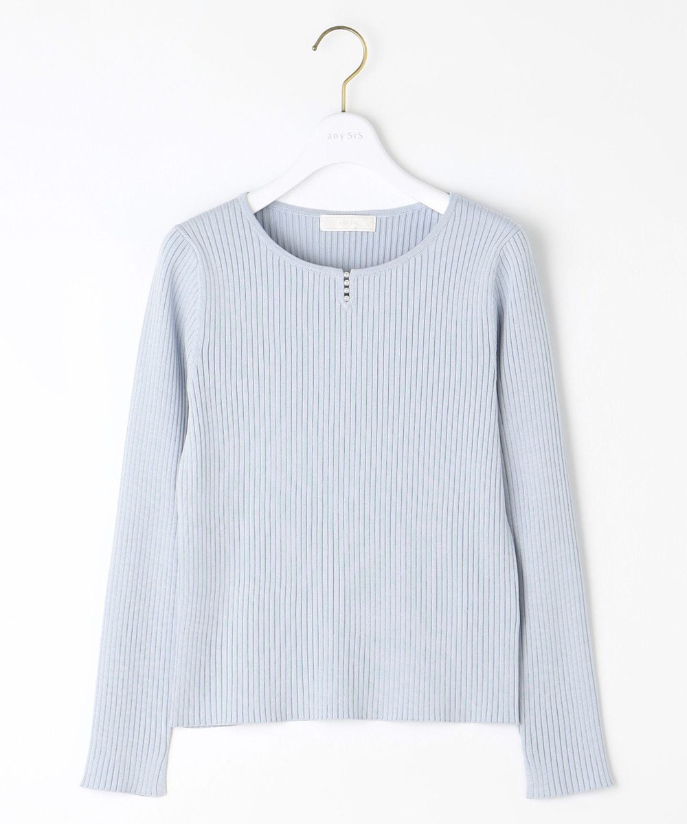 ANY SIS 【洗える】パール調ポイント ニット 