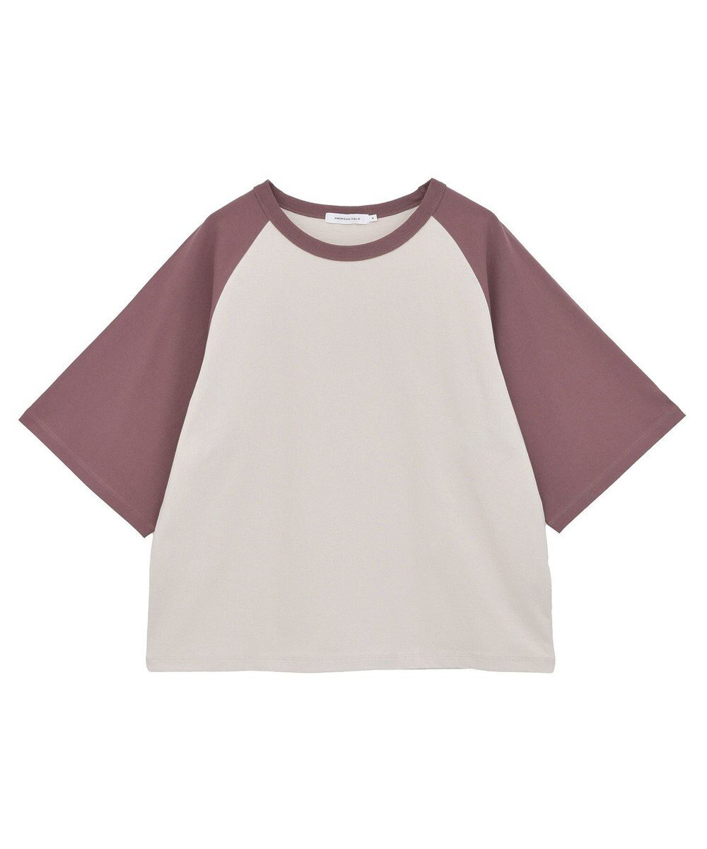 AMERICAN HOLIC ラグラン配色7分袖プルオーバー 