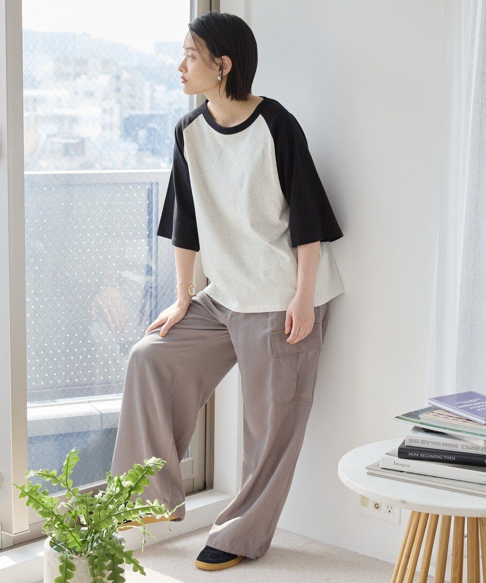 AMERICAN HOLIC ラグラン配色7分袖プルオーバー 