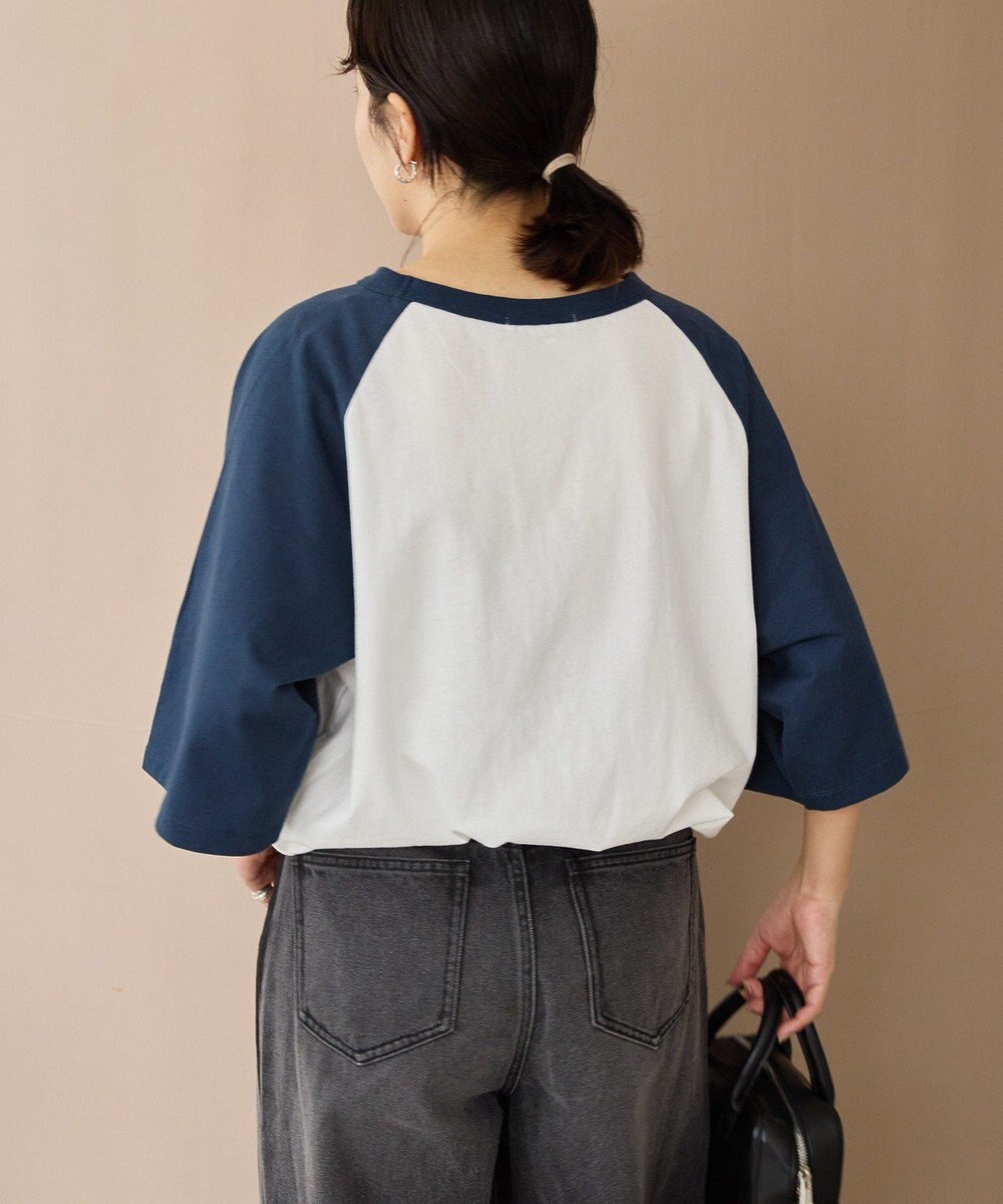 AMERICAN HOLIC ラグラン配色7分袖プルオーバー 