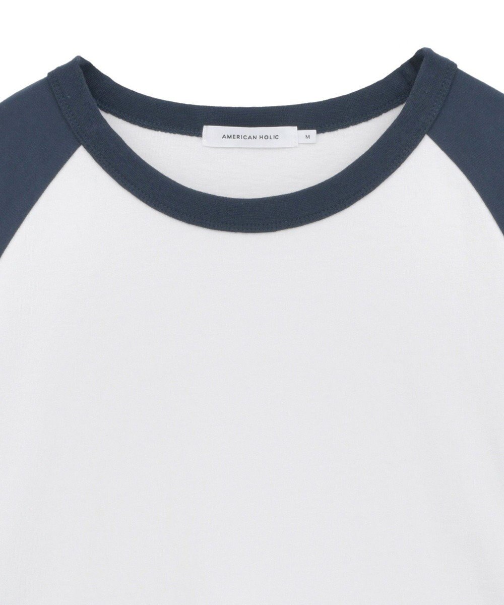 AMERICAN HOLIC ラグラン配色7分袖プルオーバー 
