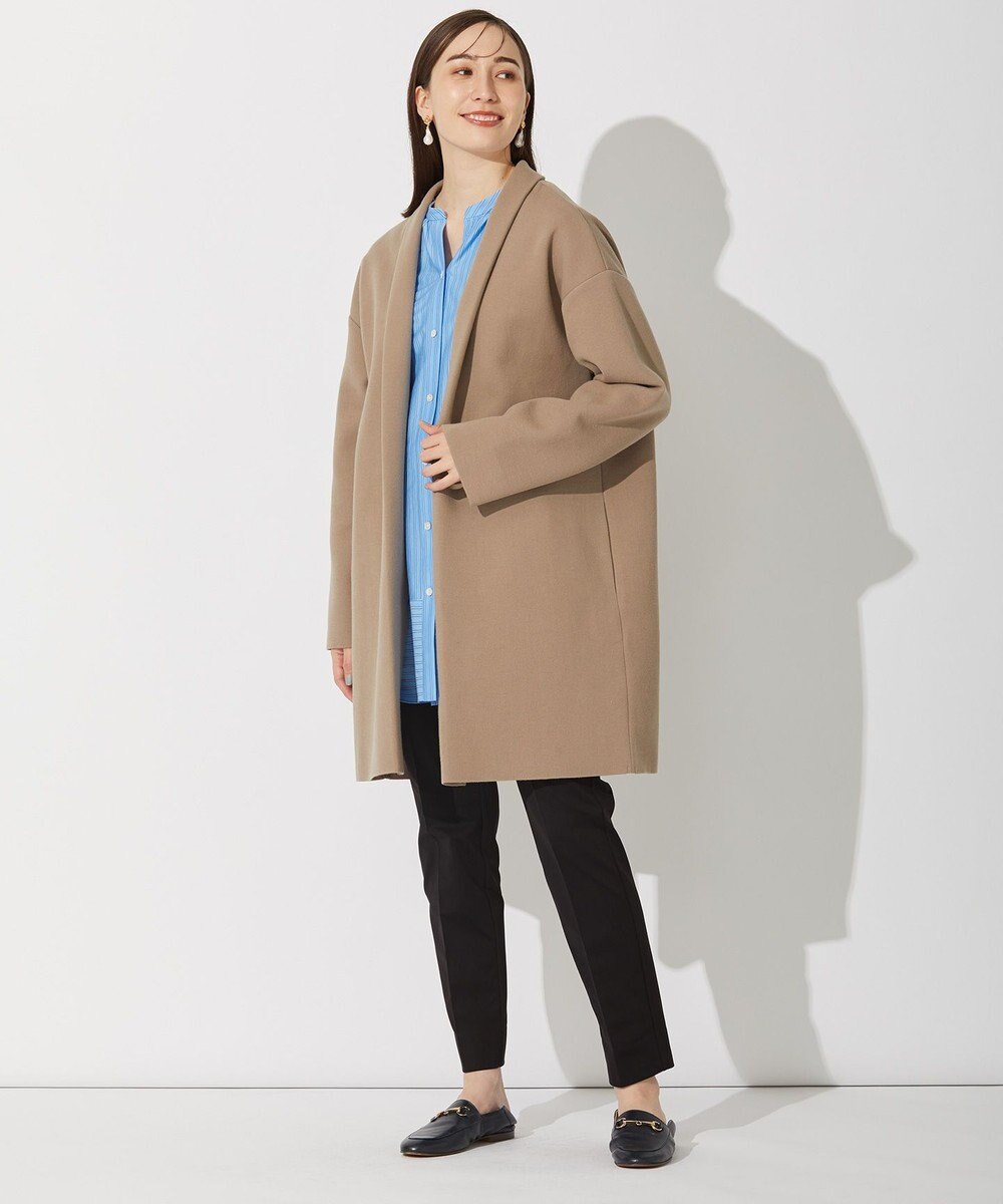 自由区 L 【軽量・洗える】ガウンニット コート 