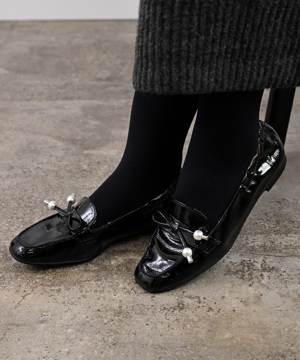 nouvelleRobe Oū 【本革・高反発】Square スクエアトゥ パール付きモカシン 