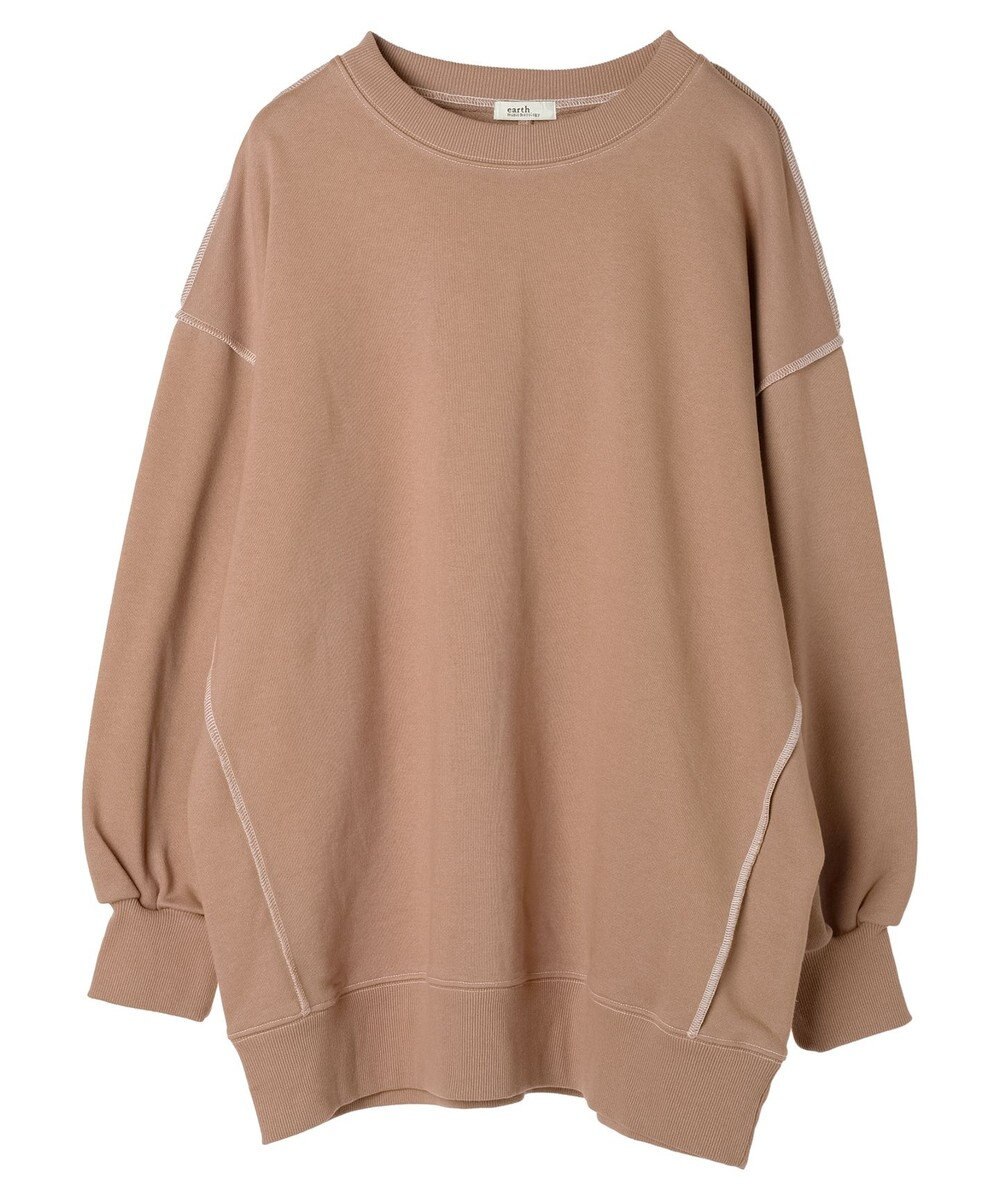 earth music&ecology 配色ルーズスウェット 