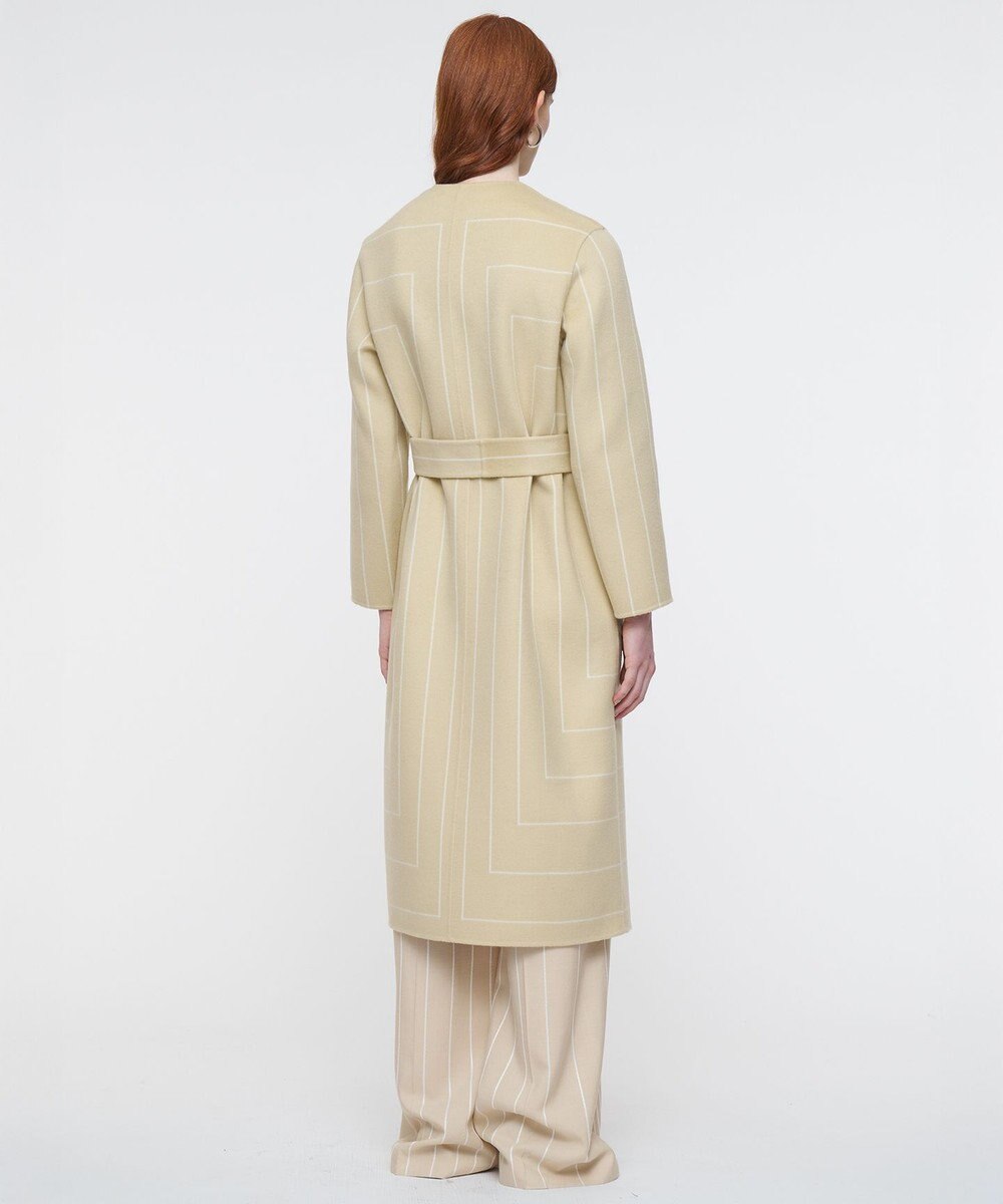 JOSEPH ジオメトリック ダブルフェイス ロングウールコート 