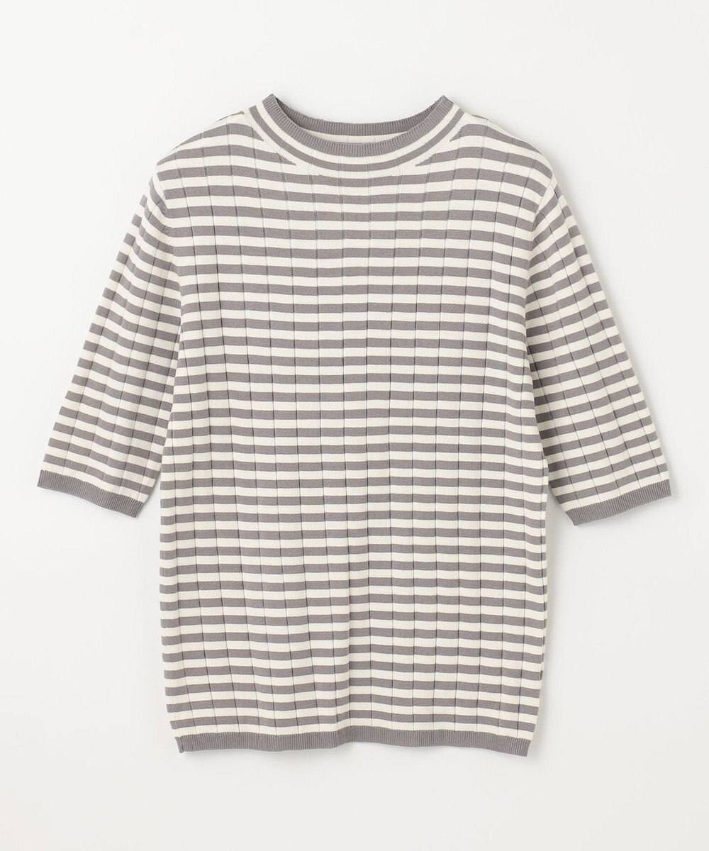 ANY リブボーダーニット 