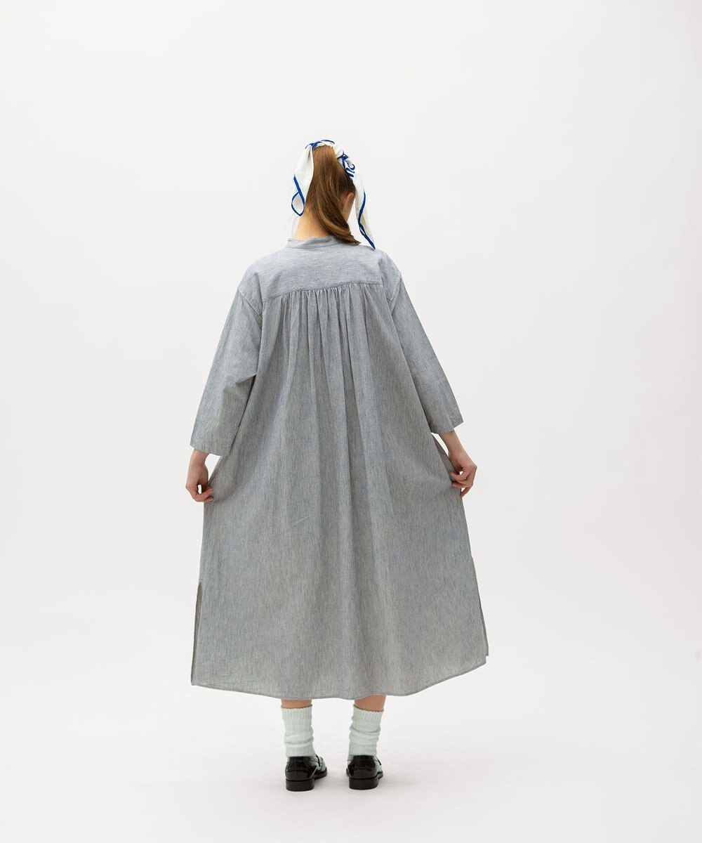 LENO LIGHT HICKORY ONE PIECE / ヒッコリーシャツワンピース 