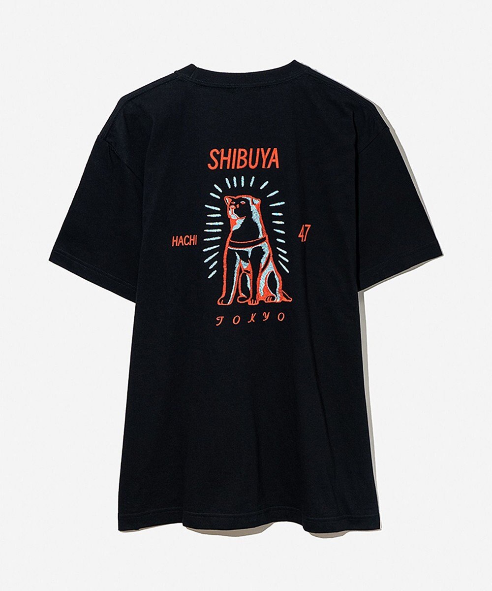 general design store 【シジュウナナ】ショートスリーブTシャツ　ハチ公 BLACK