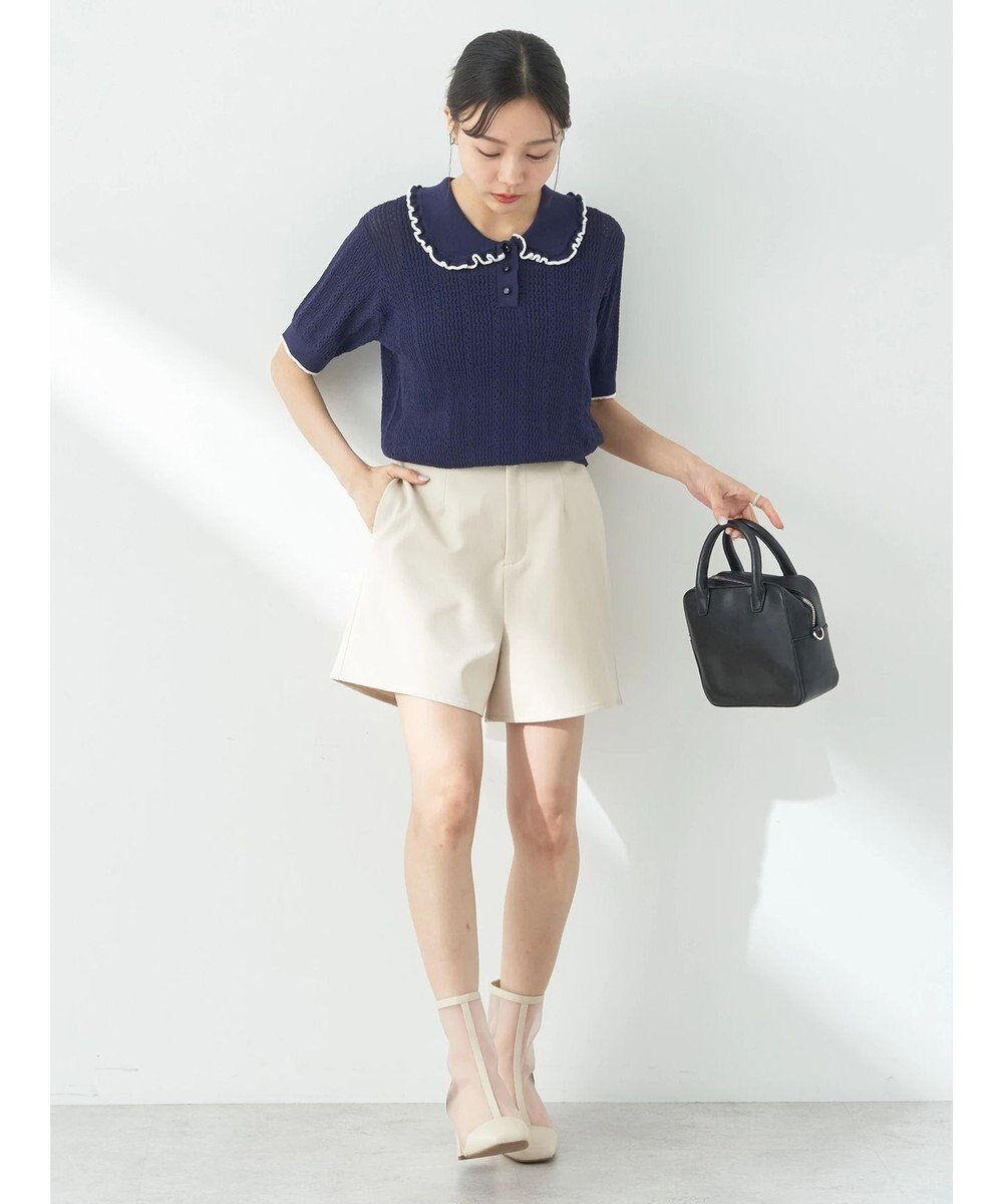 earth music&ecology フリルニットポロ 