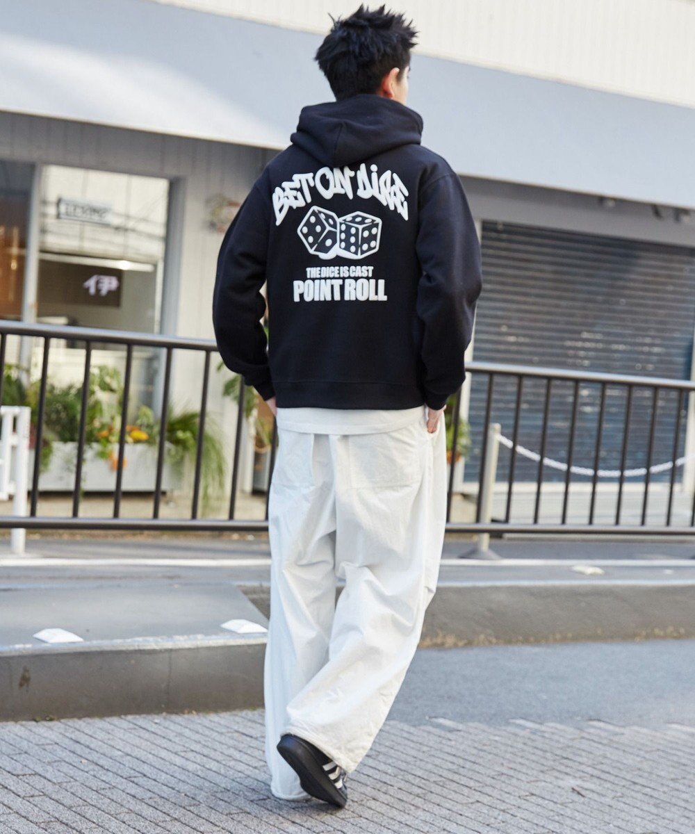 WEGO 【裏起毛/ユニセックス着用ITEM】リラックスフィットグラフィックパーカー 