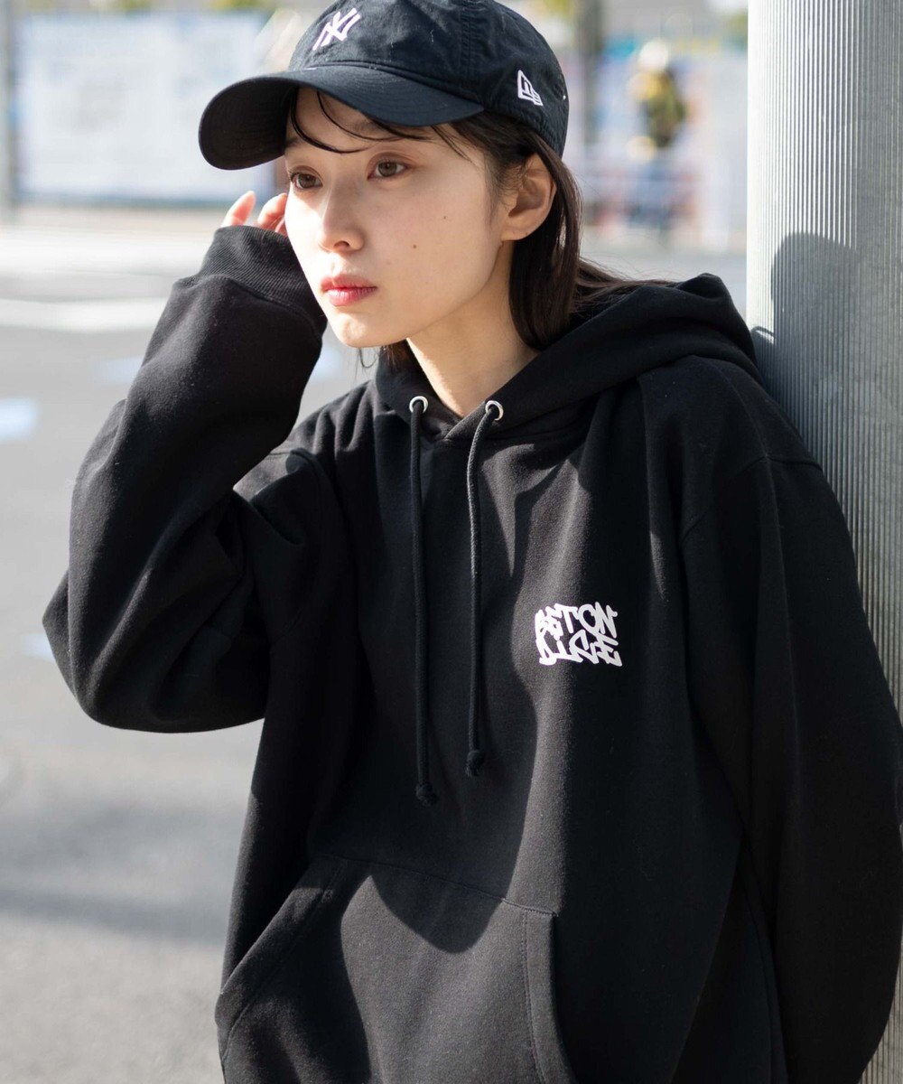 WEGO 【裏起毛/ユニセックス着用ITEM】リラックスフィットグラフィックパーカー 