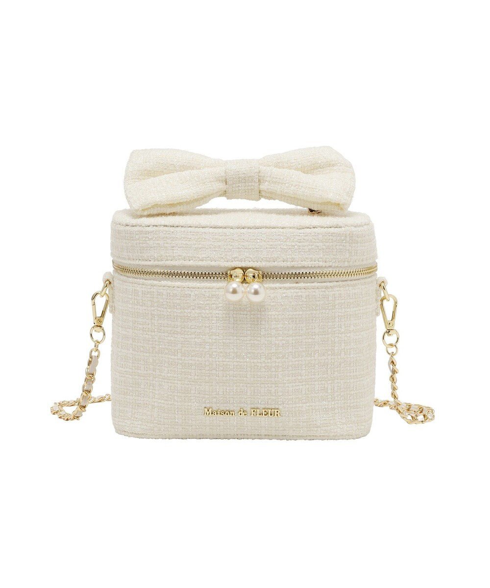 Maison de FLEUR ツイードキューブショルダーバッグ 