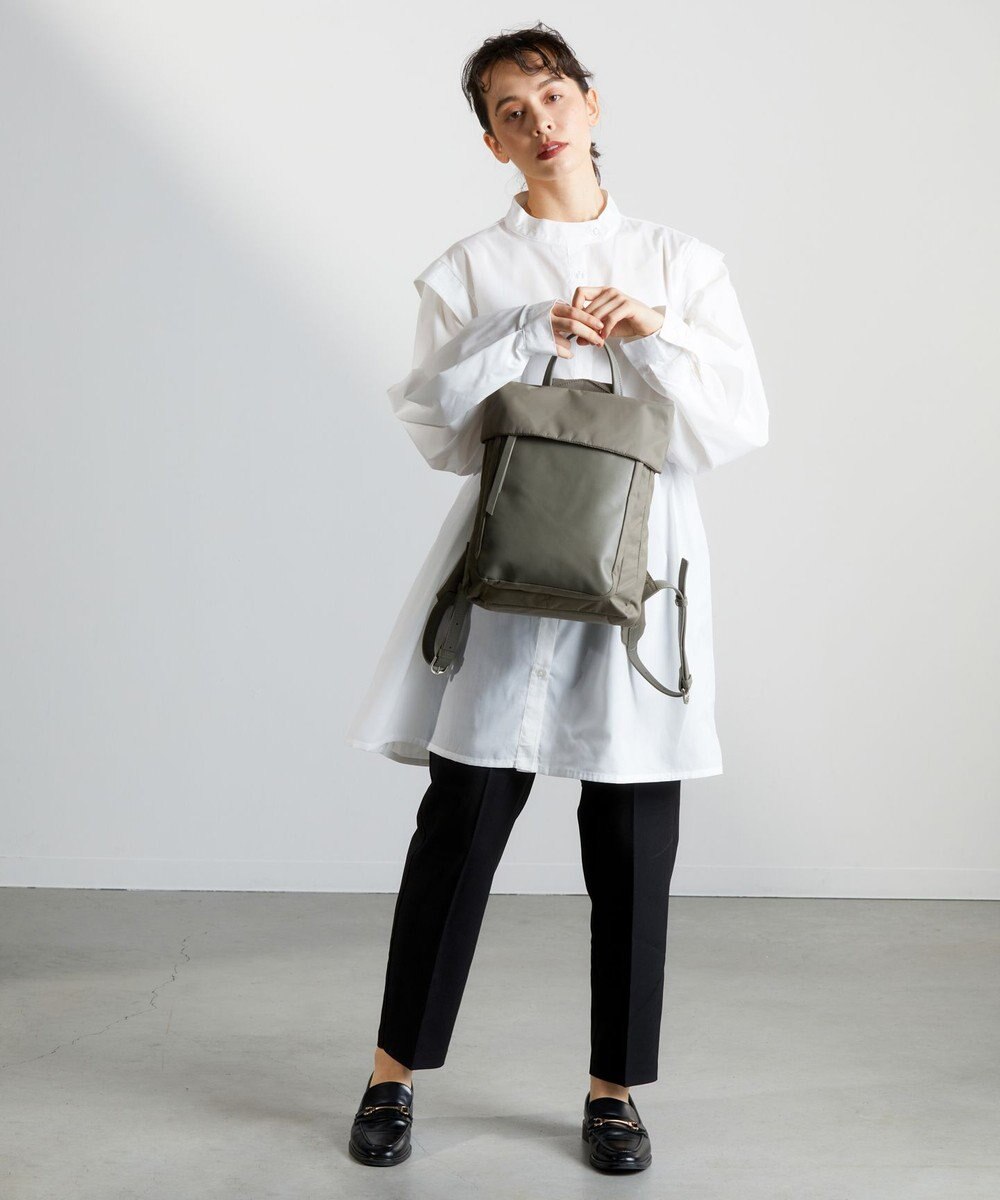 Y'SACCS リサイクルナイロン×カウレザー ラップリュック　Sサイズ 