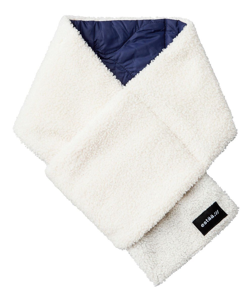 MOONBAT estaa ダウンマフラー 無地ボア／手洗い可／ポケッタブル 