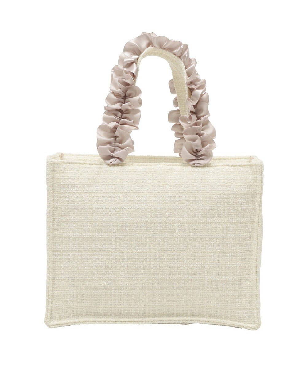 Maison de FLEUR ツイードフリルハンドルスクエアトートバッグ 