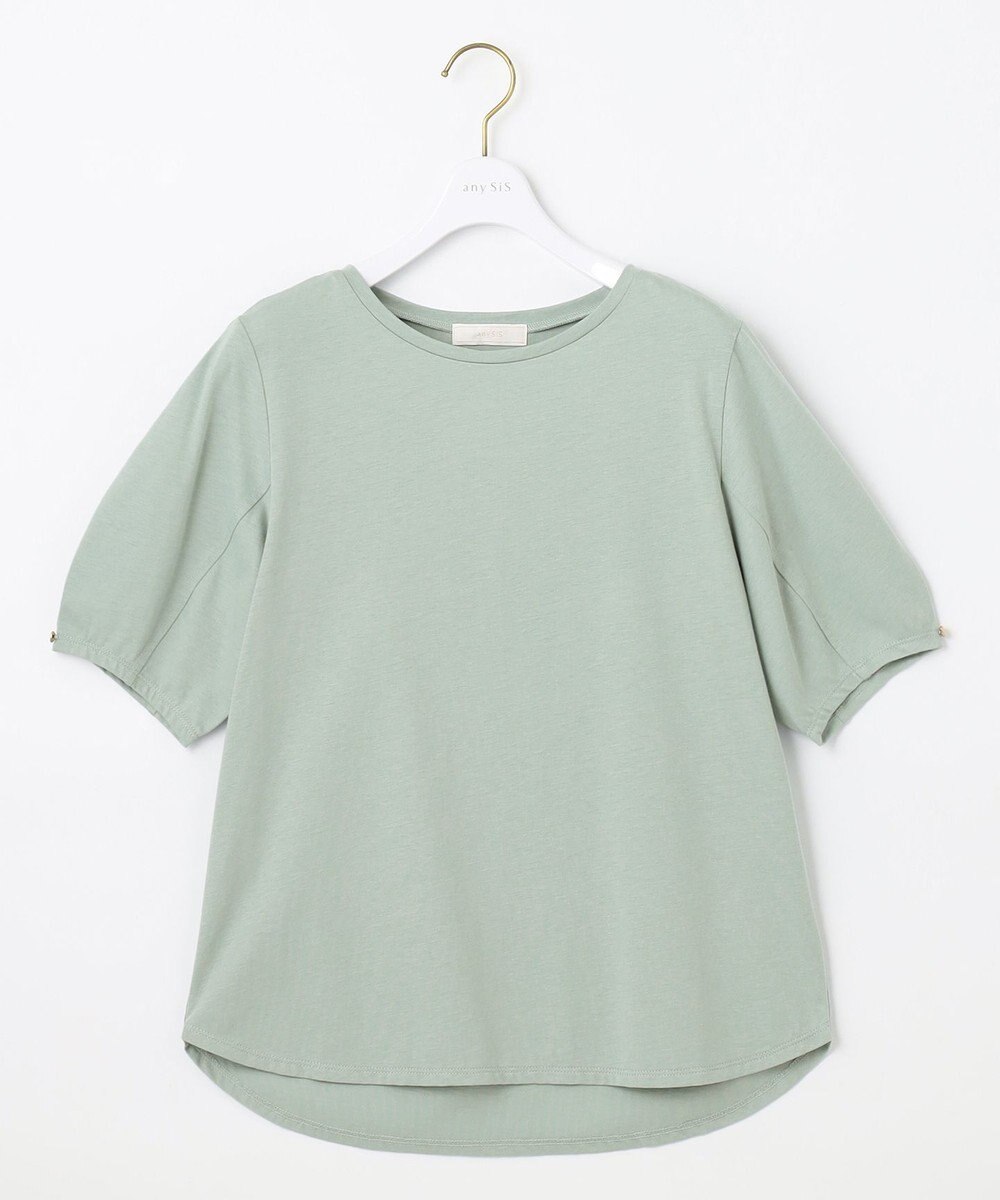 ANY SIS 【汗ジミ防止・UVケア】アーモンドスリーブ カットソー 