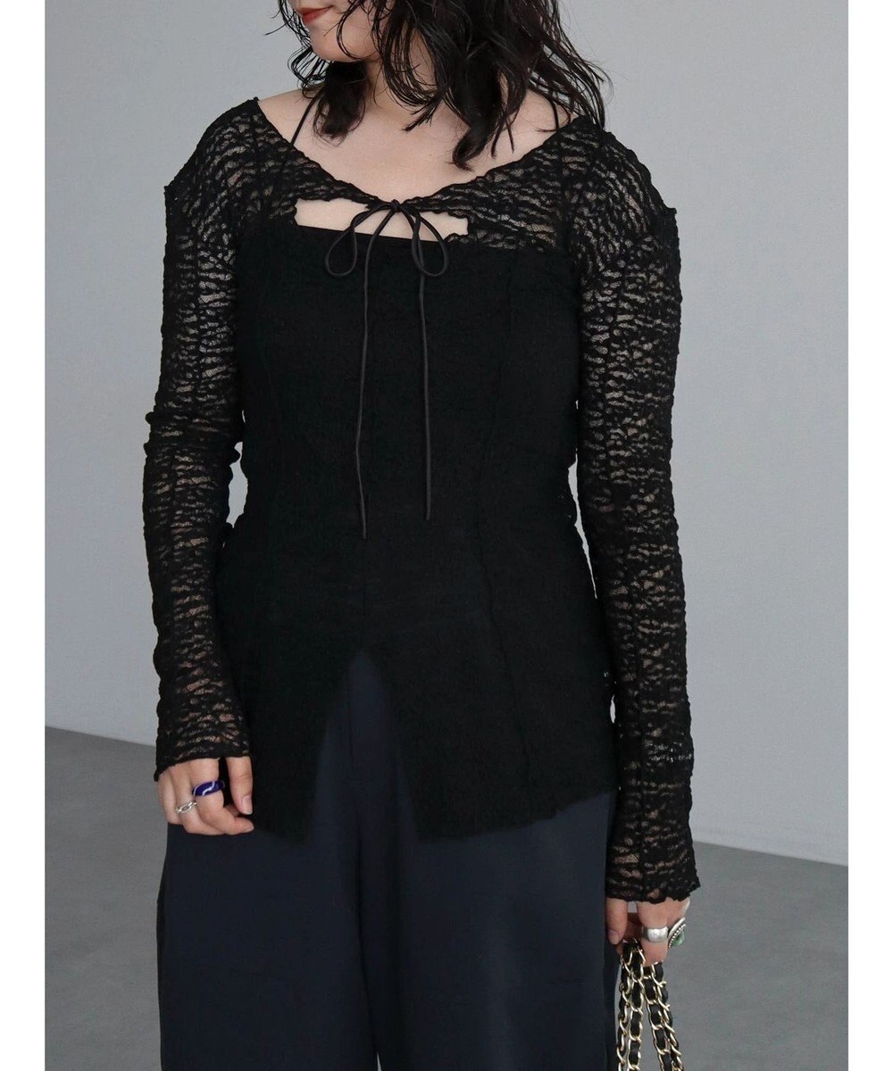 Green Parks カットワークデザインレーストップス 