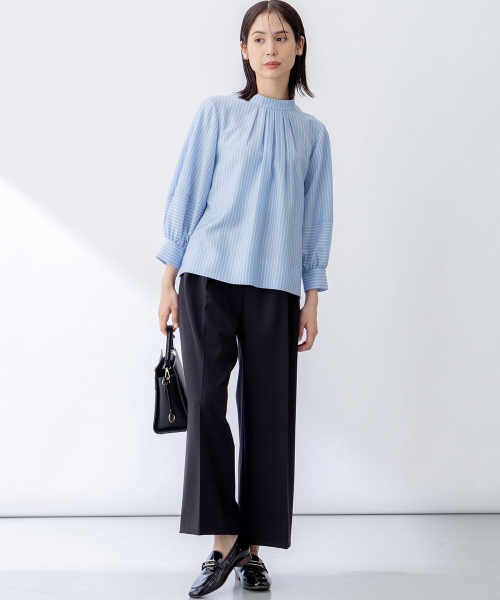 組曲 ドライタッチツイル ワイドパンツ 