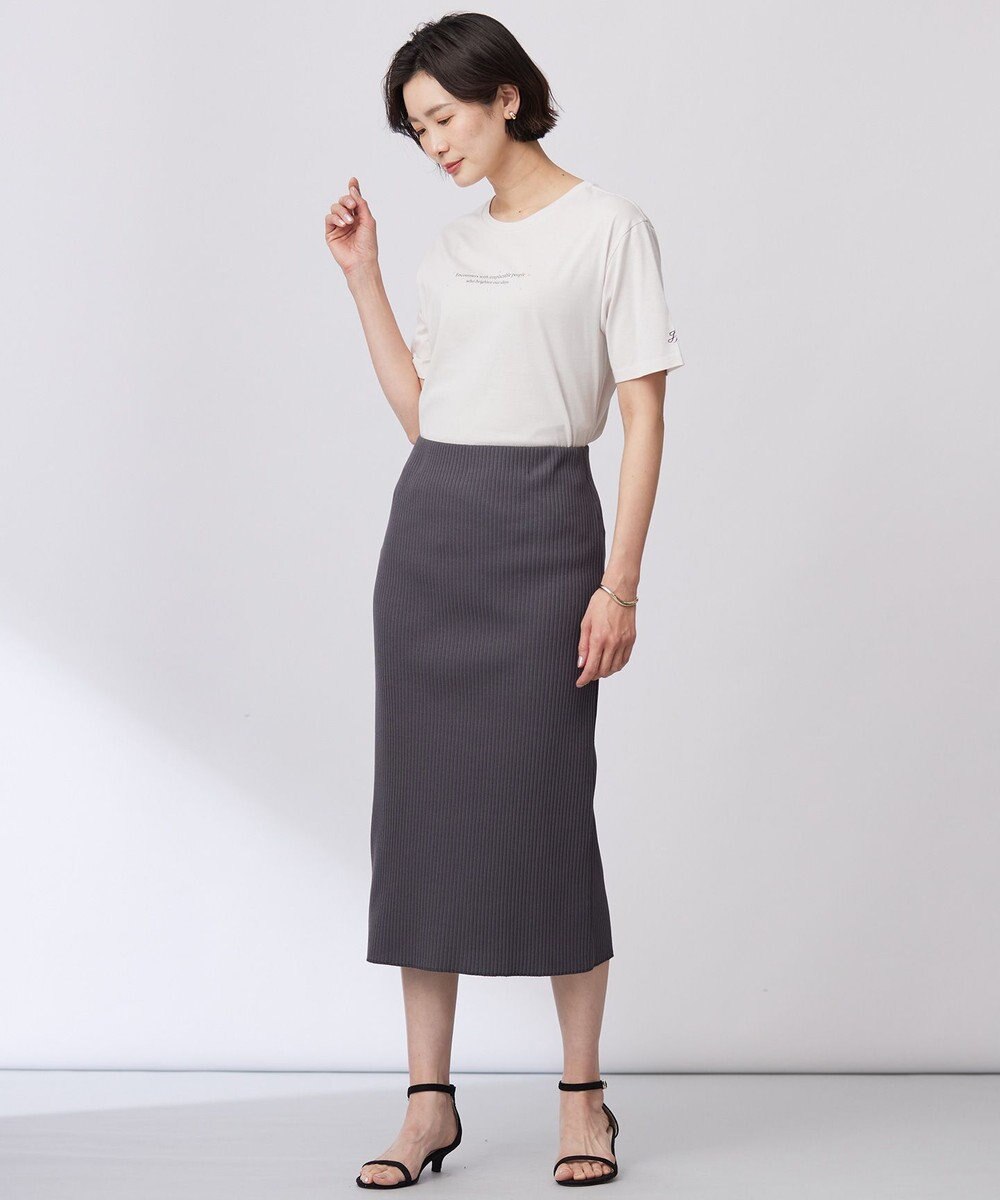 J.PRESS LADIES 【洗える】リブ ナロー スカート 
