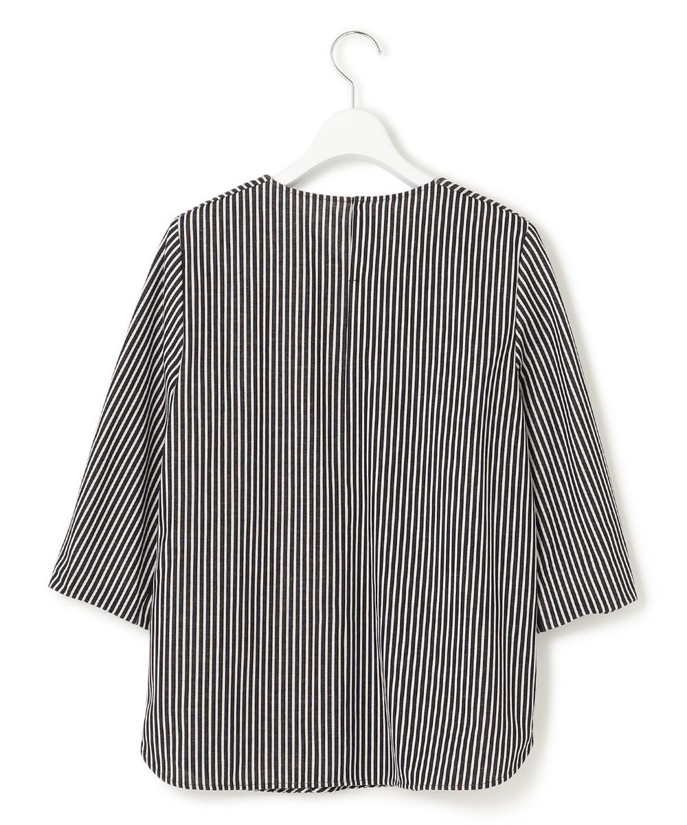 23区 【洗える】ブラウスライクジャージー ストライプ カットソー 
