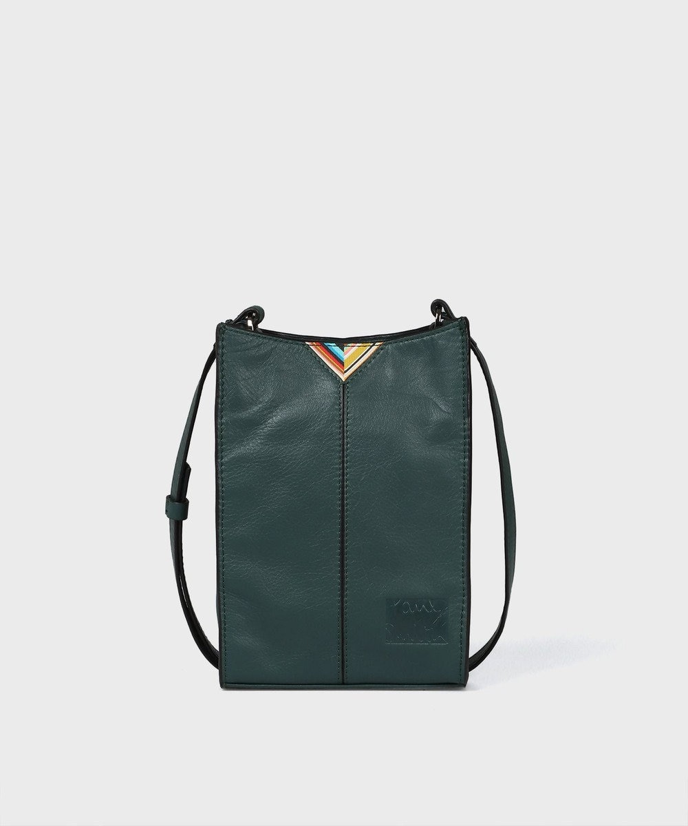 Paul Smith シグネチャーストライプトライアングル ミニショルダーバッグ ダークグリーン